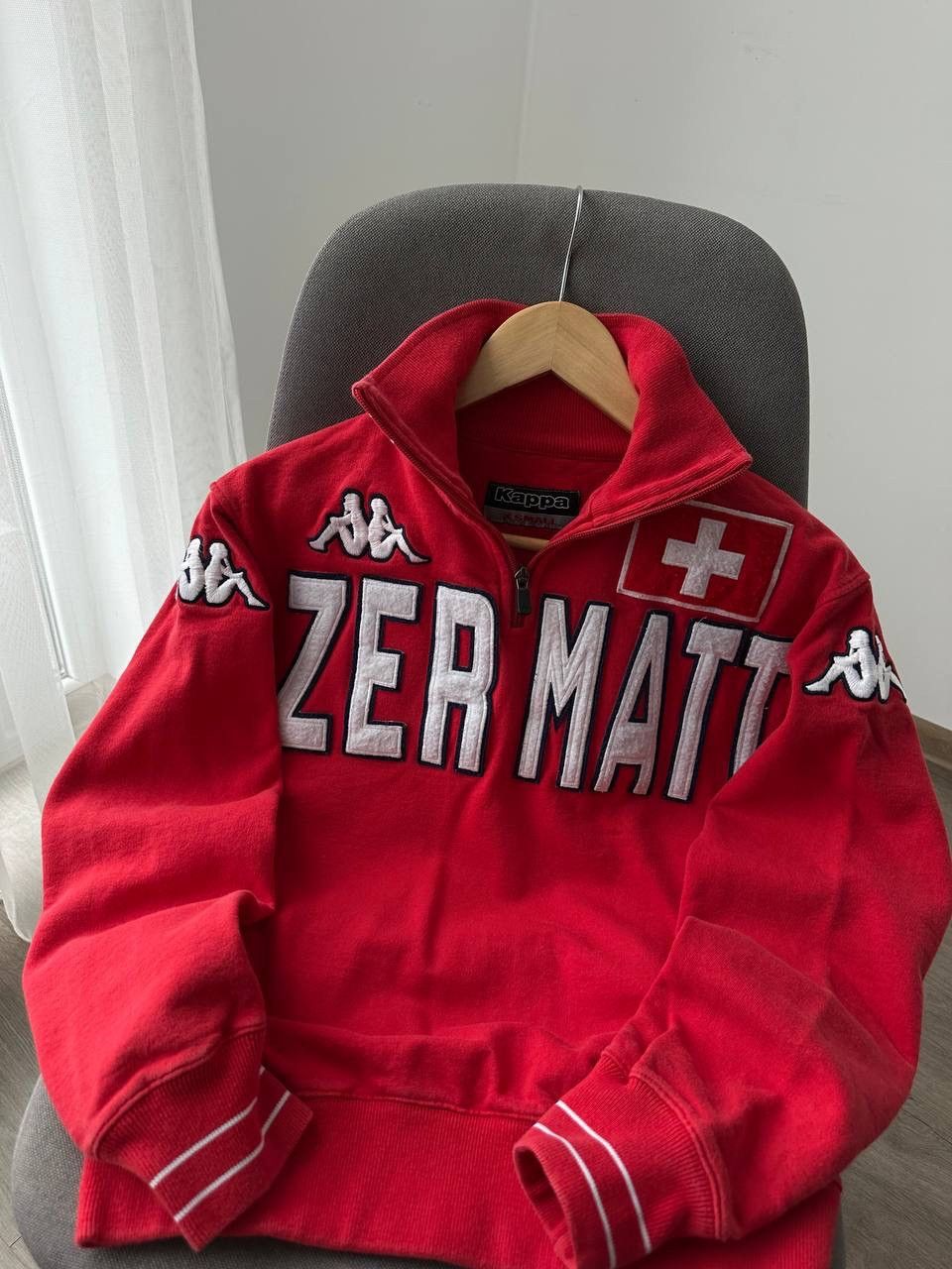 Japanese Brand × Kappa × Vintage Vintage Zermatt Red Swiss Kappa Zip Hoodie Size US S / EU 44-46 / 1 - 8 Thumbnail