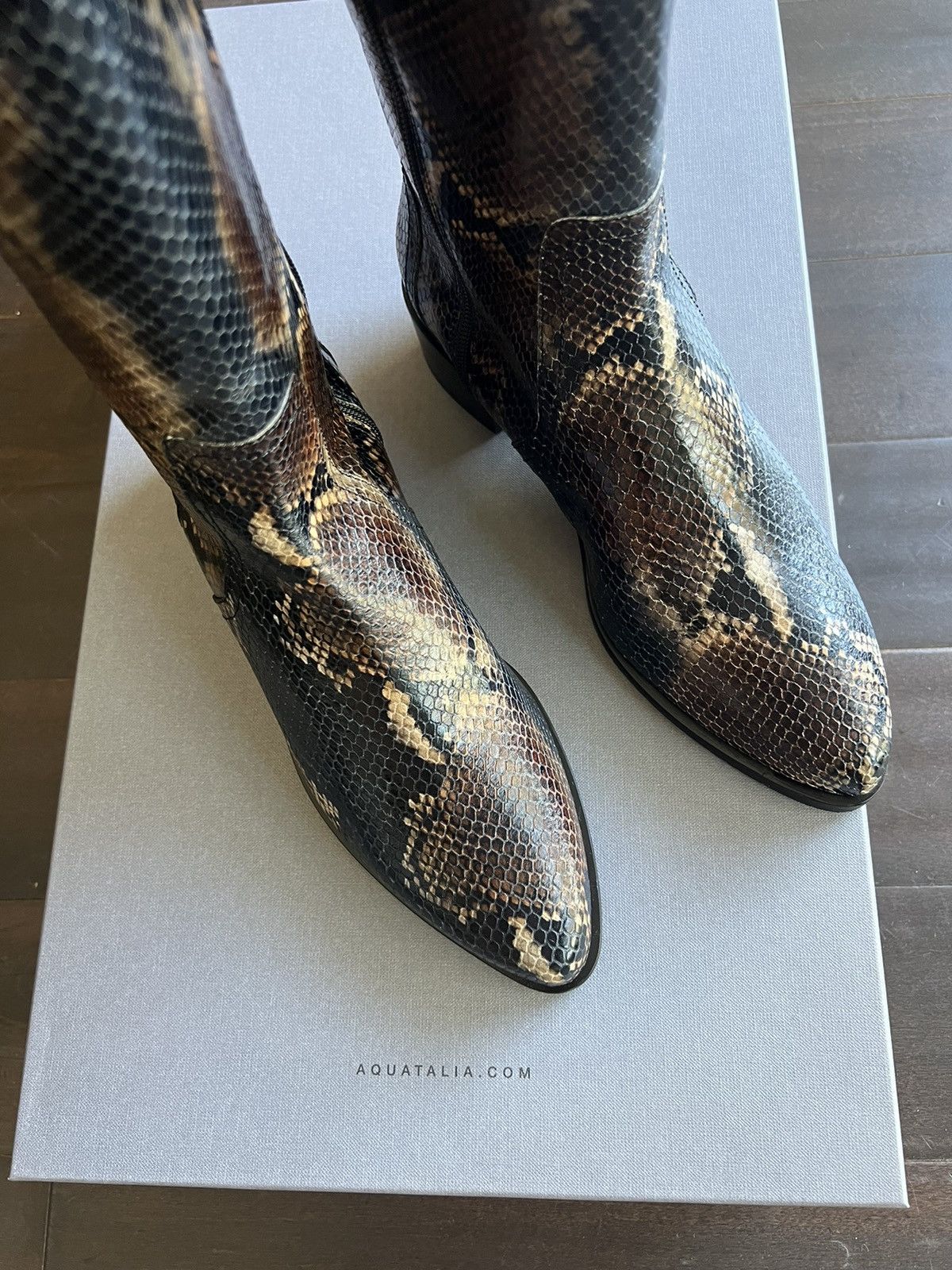 Aquatalia Aquatalia Gracelynn Snake Print Knee High Boot Size US 11 / IT 41 - 3 Thumbnail