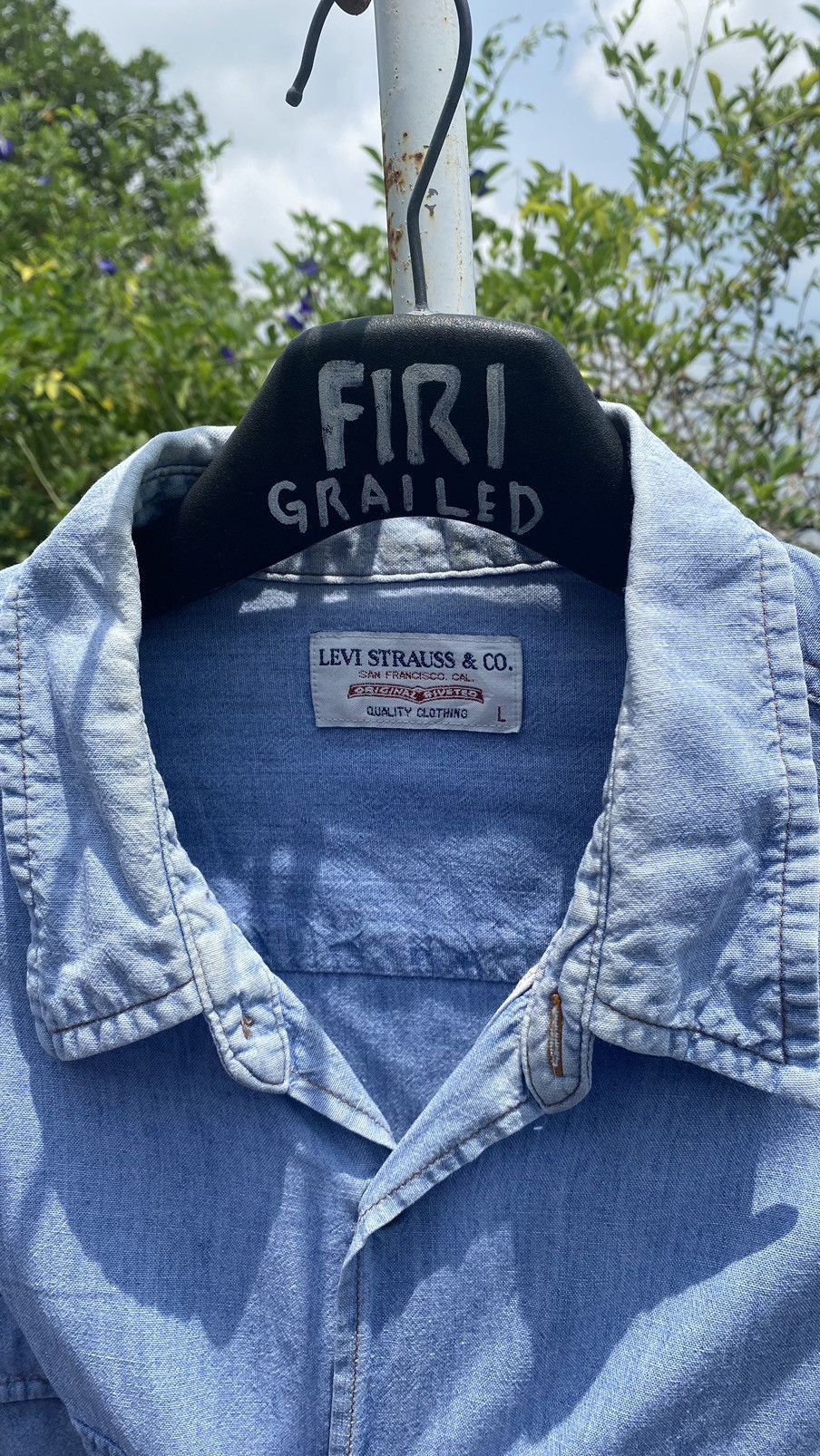 Levi's Vintage Clothing × Vintage Vintage Levi’s Orange tag salvage shirt Size US L / EU 52-54 / 3 - 6 Thumbnail