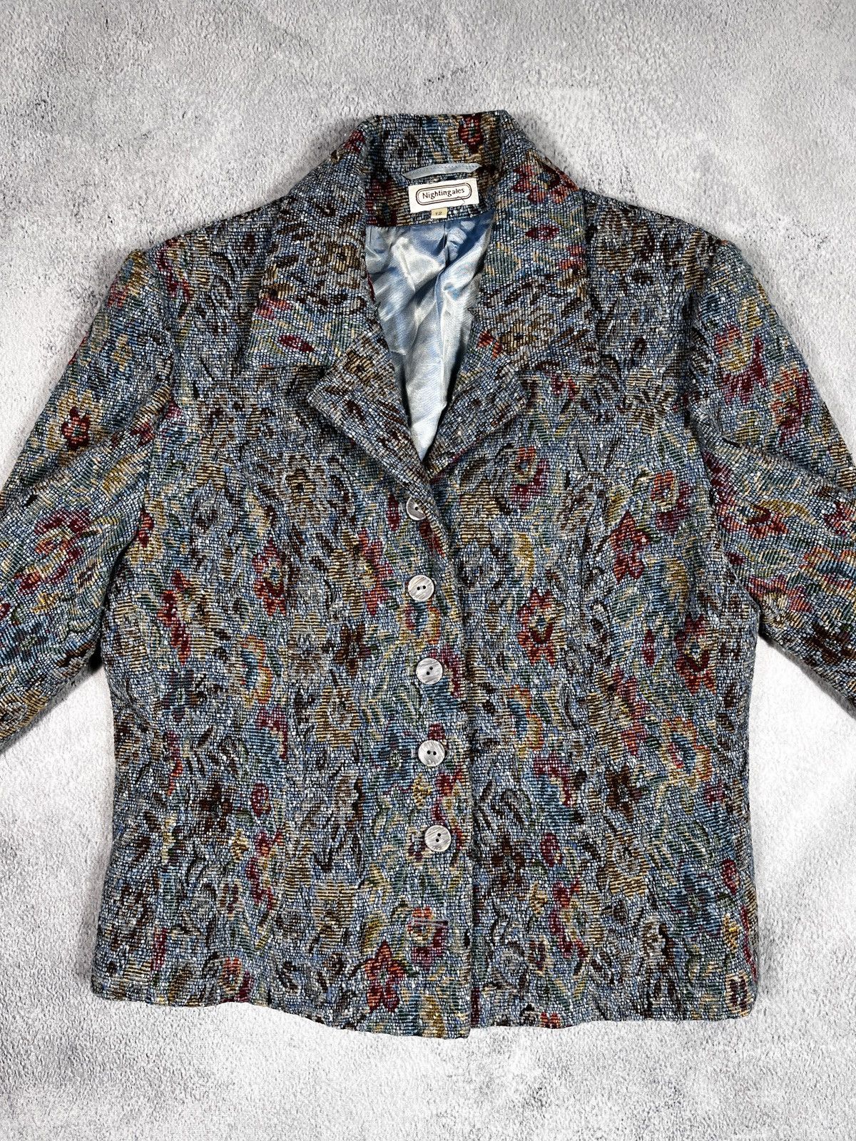 Vintage Vintage Y2K knitted floral blazer Jacket retro style size 13 Size M / US 6-8 / IT 42-44 - 4 Thumbnail