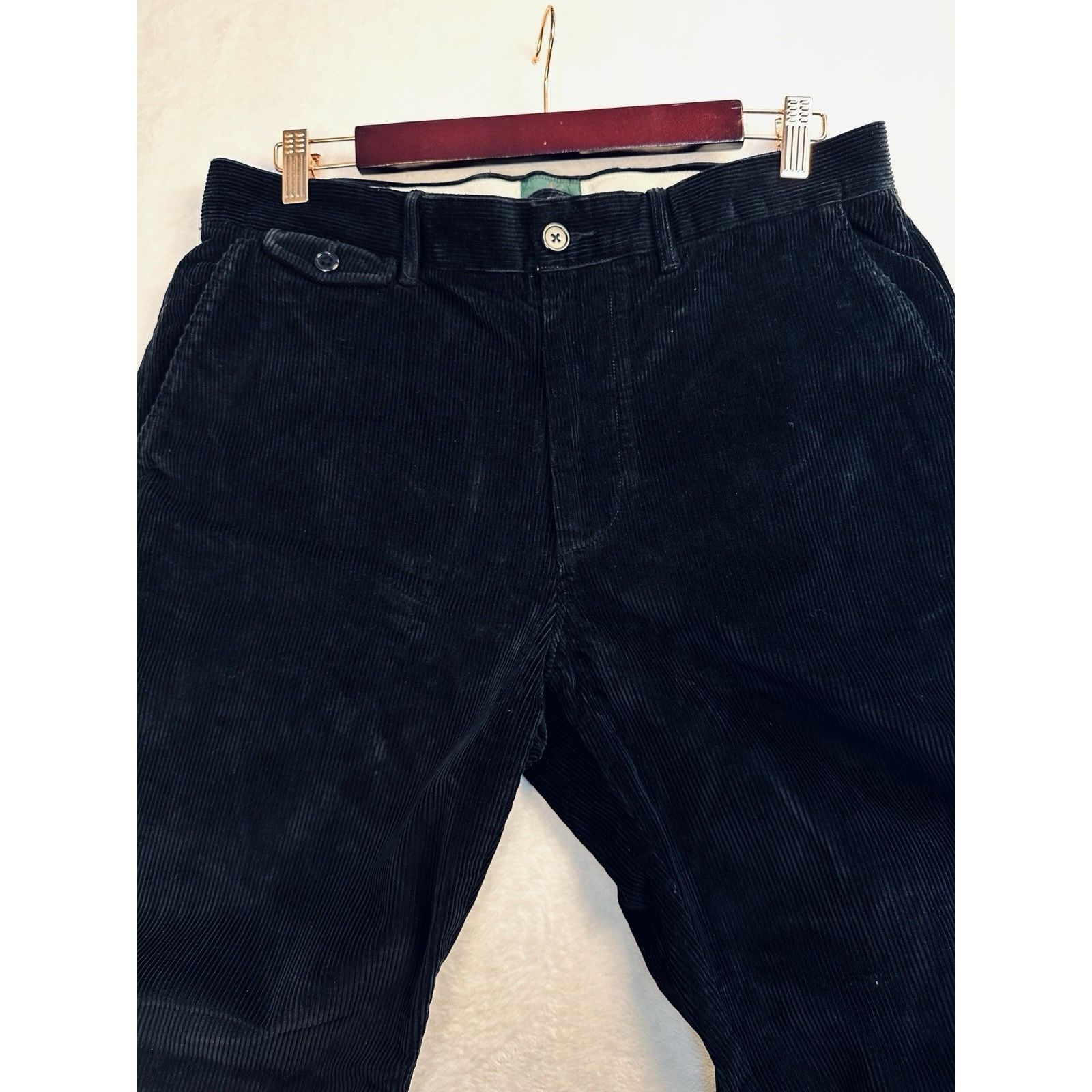 J.Crew J.CREW Classic Corduroy 10-Wale Straight Black Trouser 33x32 Size US 33 - 4 Thumbnail