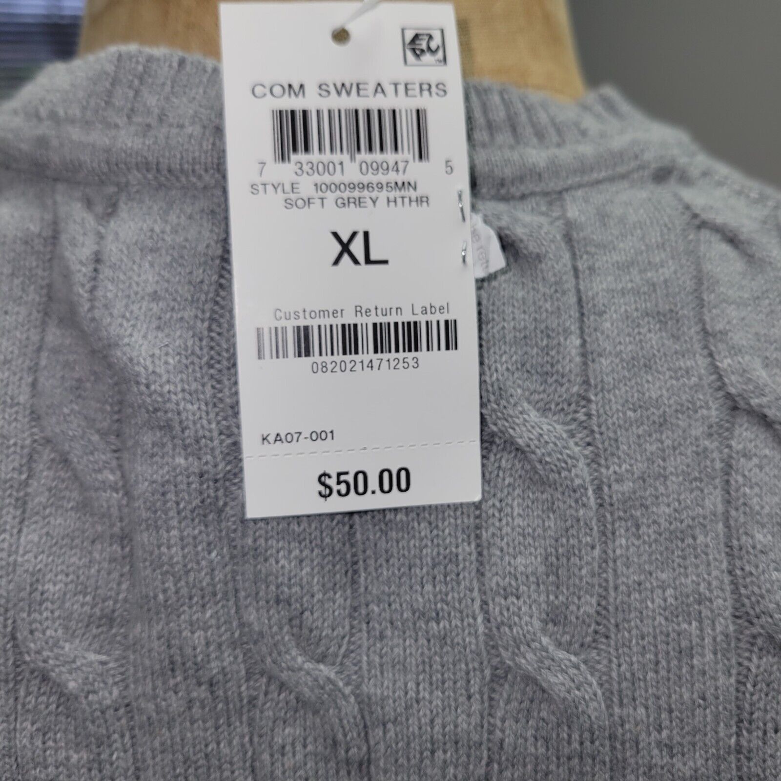 Club Room Men's Clubroom Crew Neck Cotton Sweater. Size XL. New With Size US XL / EU 56 / 4 - 7 Thumbnail