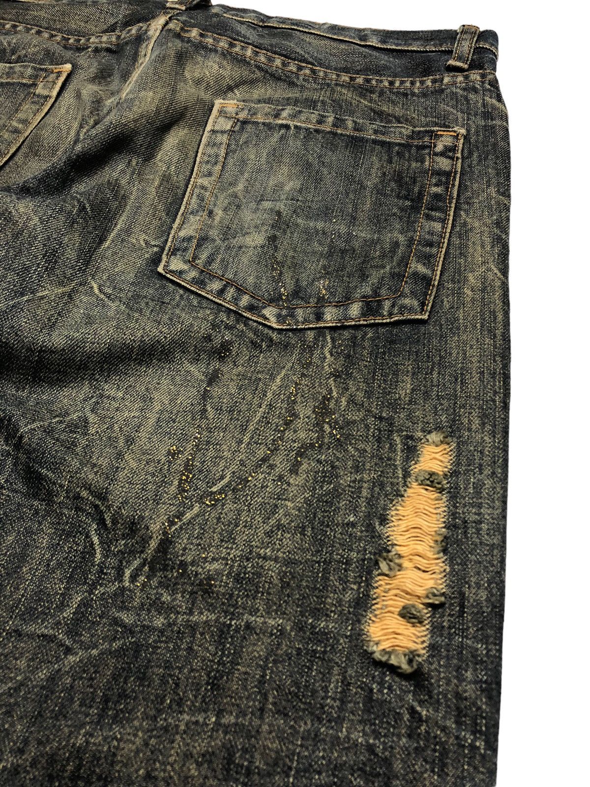 Japanese Brand Japanese Brand KUI distressed glitter rusty denim pants Size US 33 - 20 Thumbnail