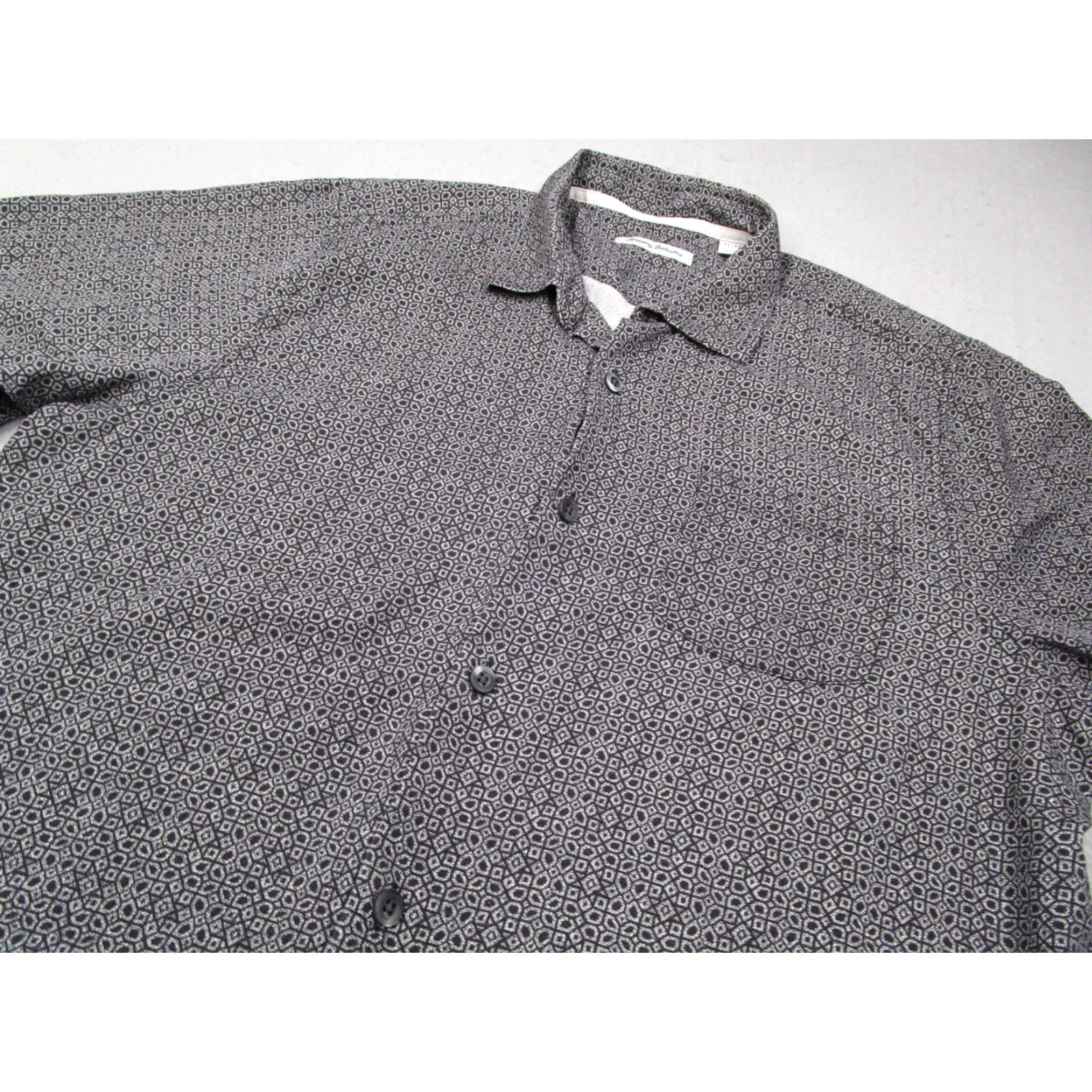 Tommy Bahama Tommy Bahama Shirt Extra Large Gray Button-Up Silk Camp Hawaiian Tiki 70s Mens Size US XL / EU 56 / 4 - 2 Thumbnail