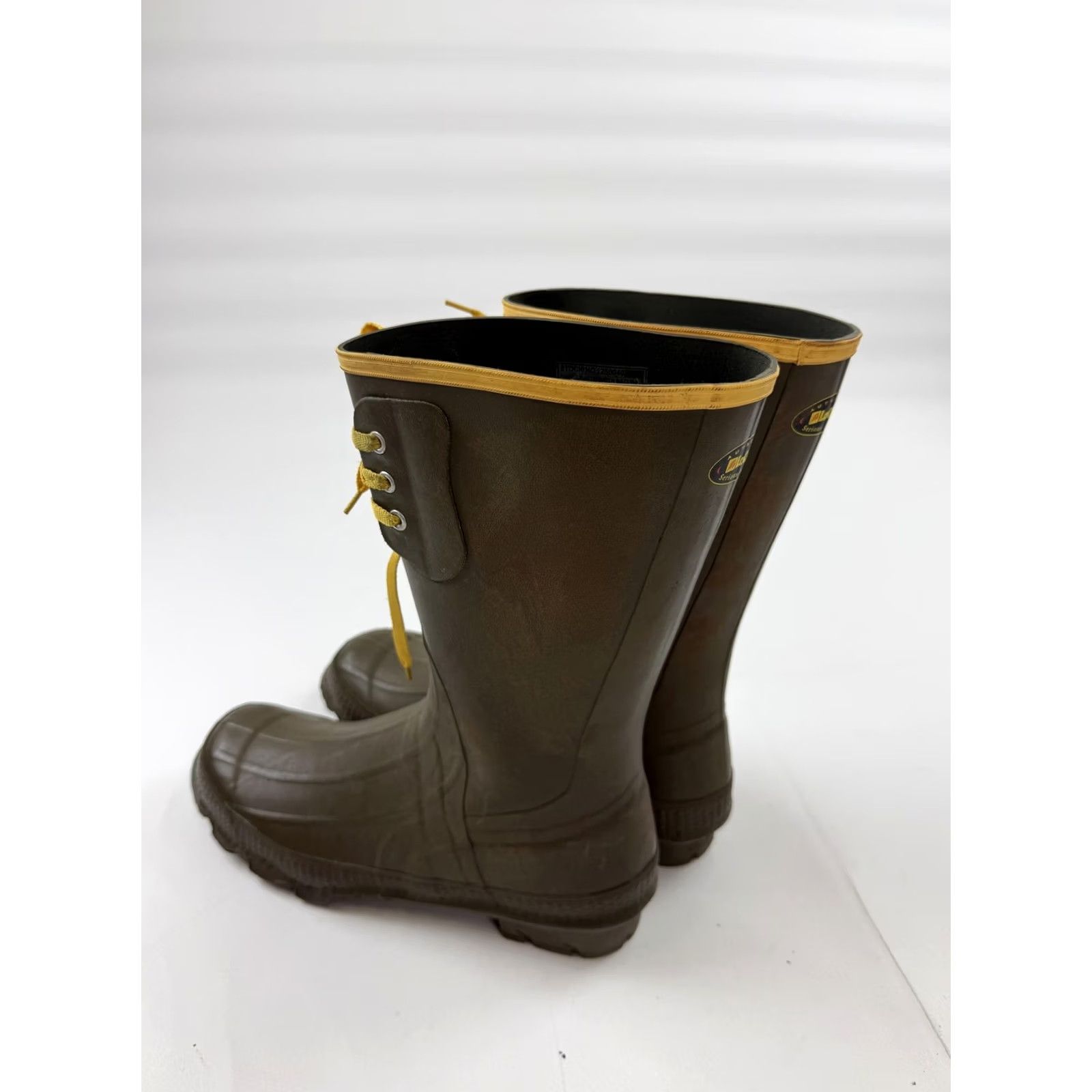 Vintage LaCrosse Mens Brown Rubber Lace Up Waterproof Rain Work Boots 12 Mid-Calf Size US 12 / EU 45 - 5 Thumbnail