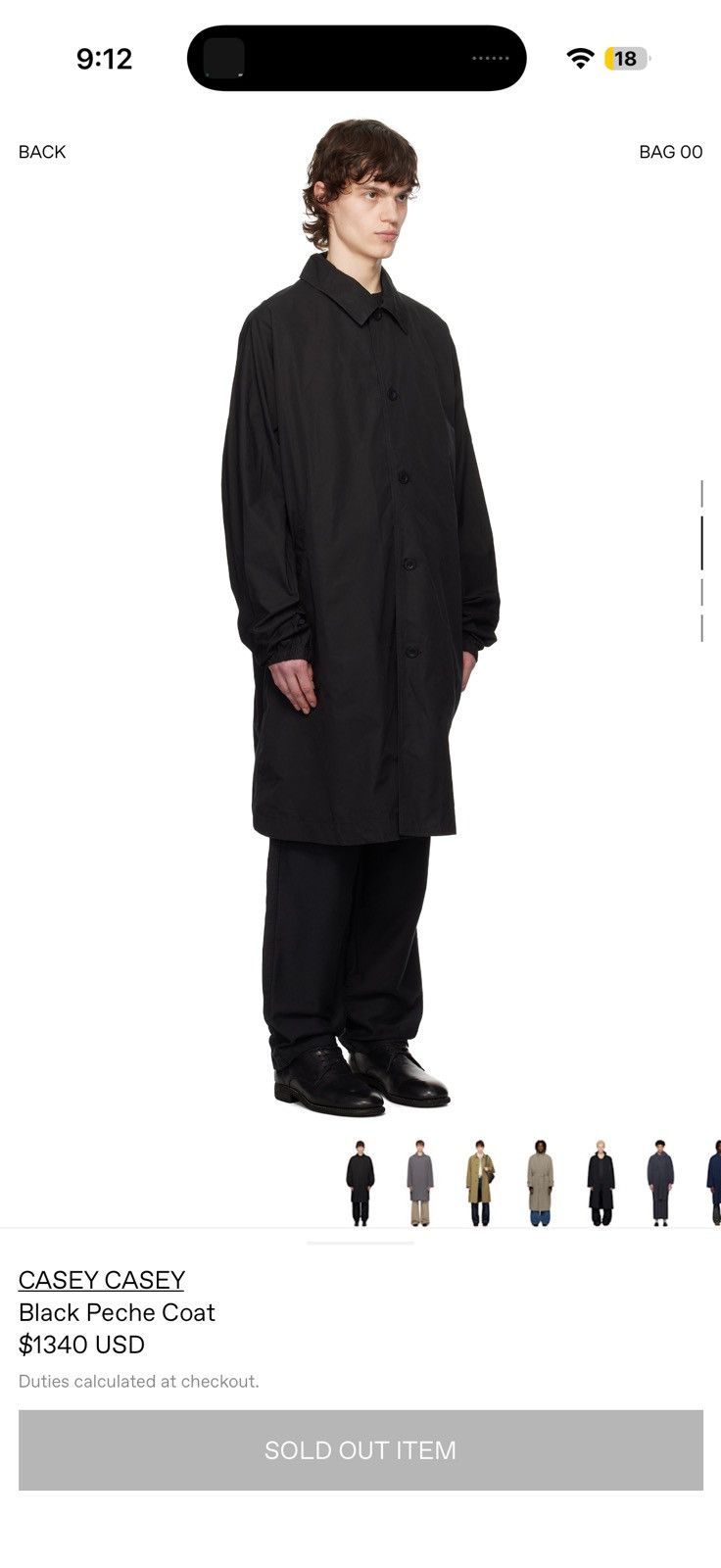 Casey Casey Peche Coat, size S - Casey Casey Size US S / EU 44-46 / 1 - 7 Thumbnail