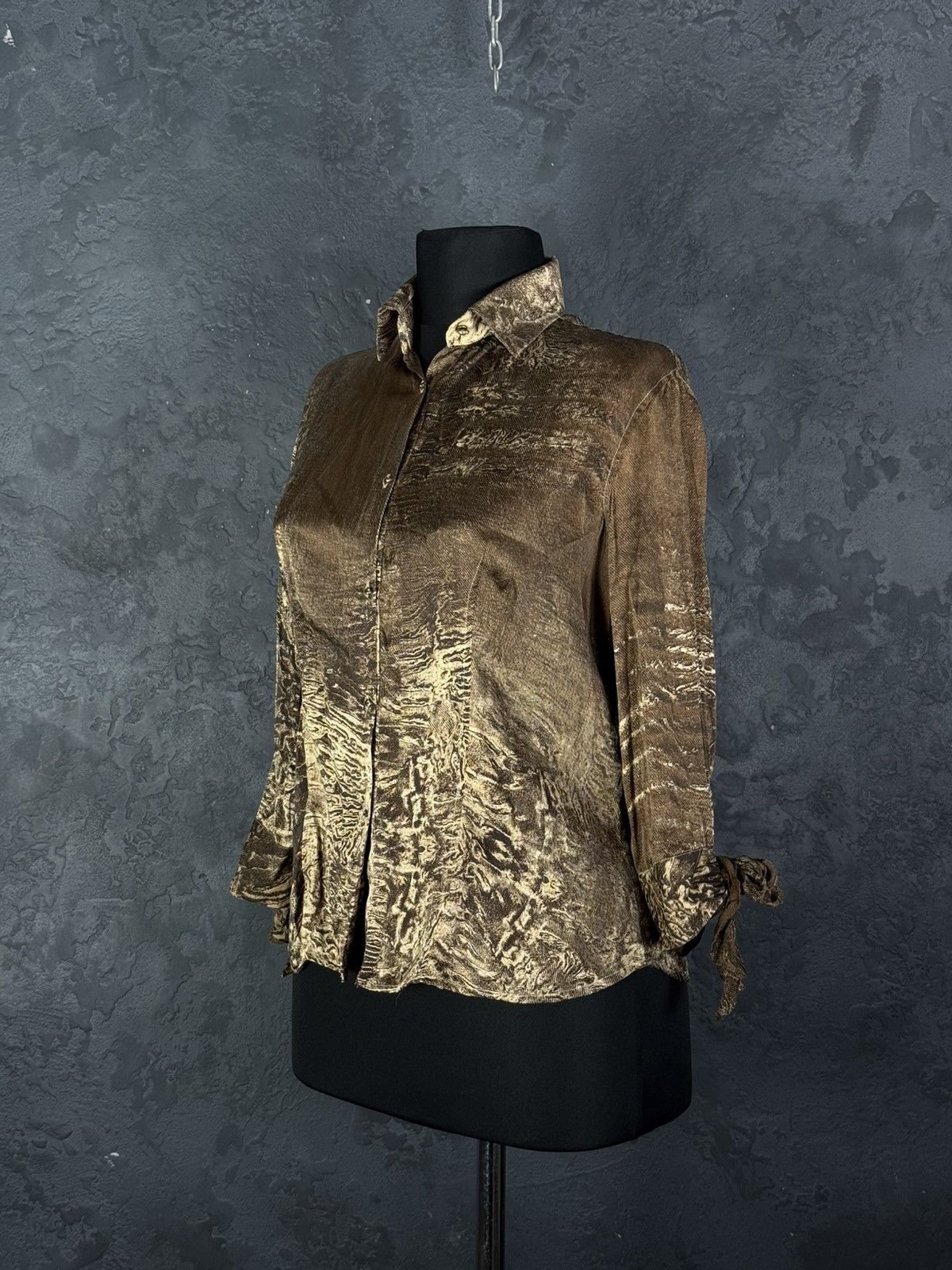 Roberto Cavalli VTG Roberto Cavalli Silk Snakeskin Print Long Sleeve Button Size S / US 4 / IT 40 - 1 Thumbnail