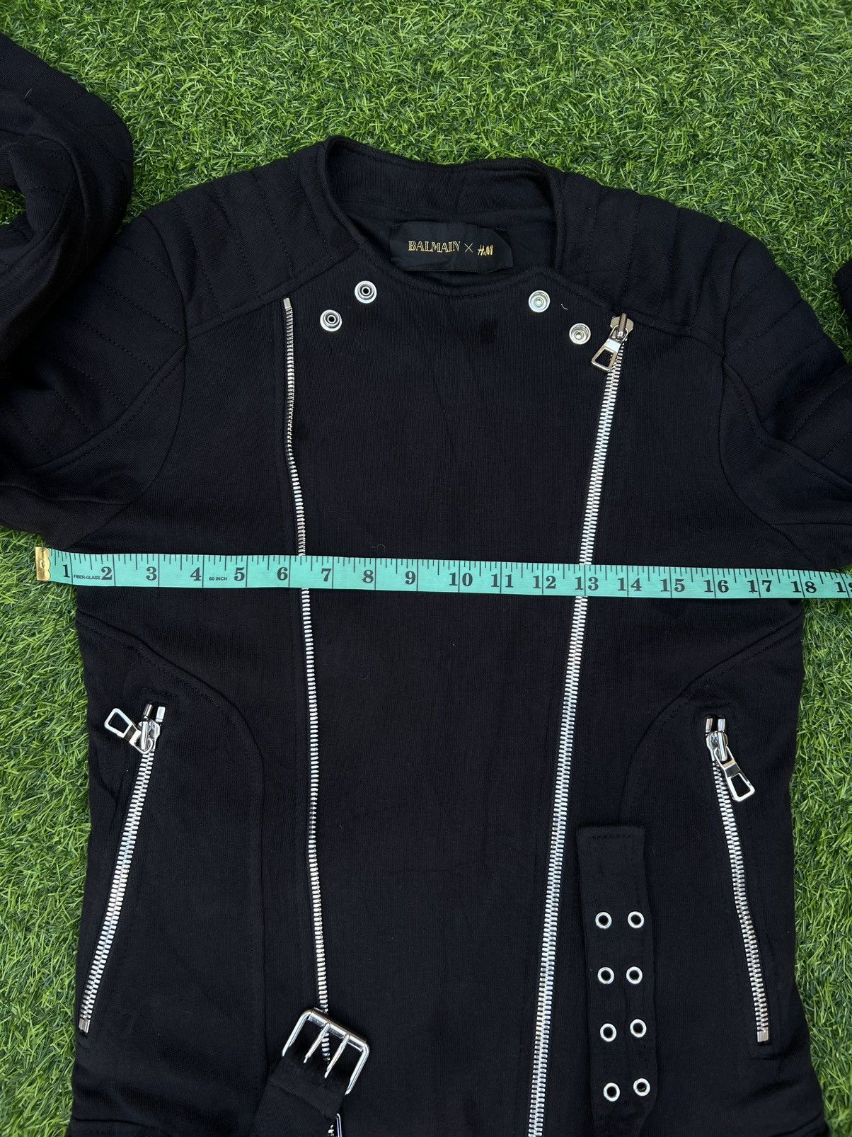 Balmain × H&M Balmain x H&M AW2015 Black Cotton Biker Moto Jacket - XS Size US XS / EU 42 / 0 - 9 Thumbnail