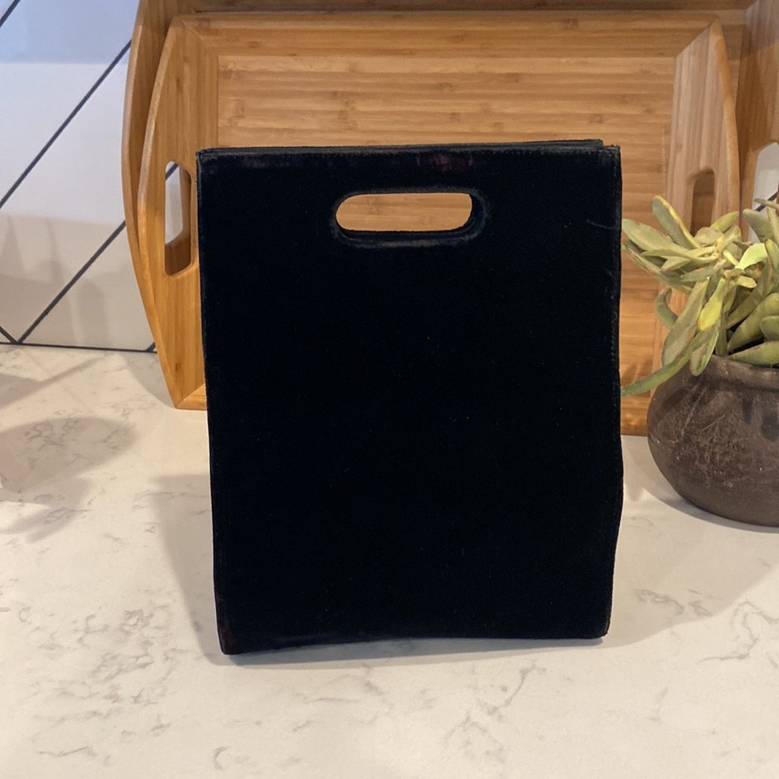 Other Enzo Angiolini Black Velvet Clutch Handle Handbag chic Size ONE SIZE - 3 Thumbnail