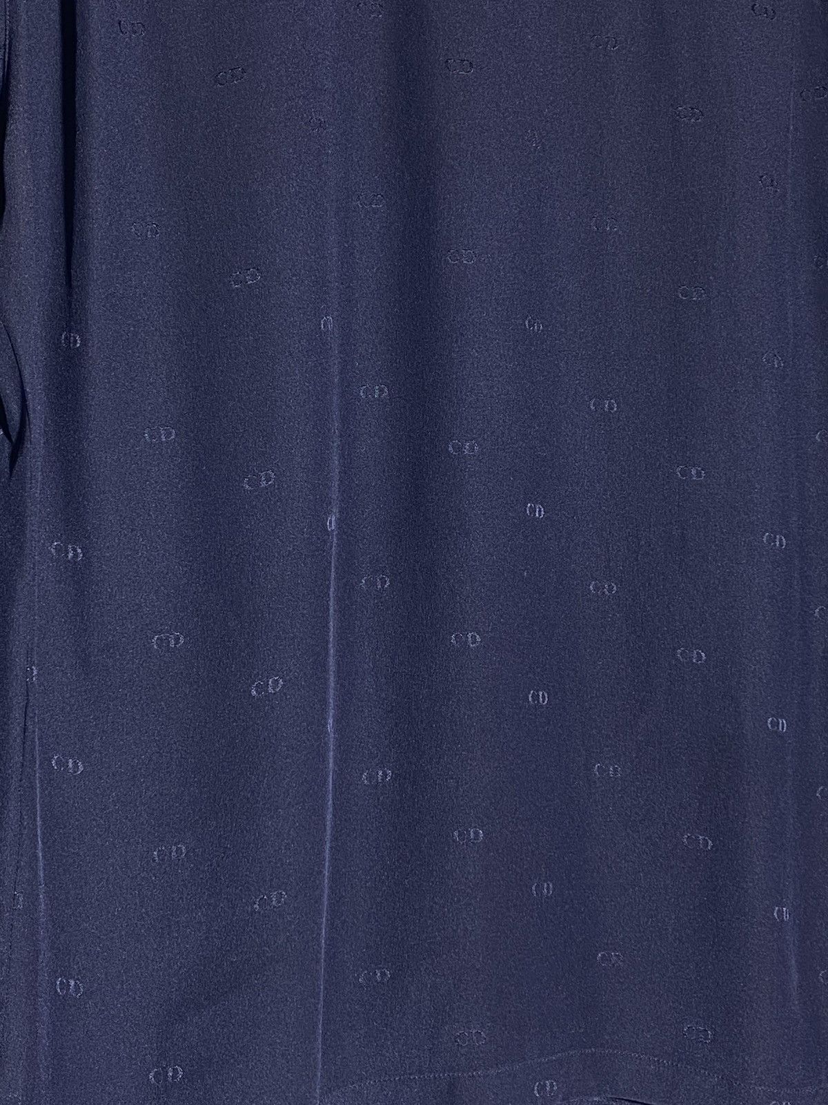 Christian Dior Monsieur Vintage 90s Christian Dior CD Monogram Silk Shirt Navy Blue Size US S / EU 44-46 / 1 - 6 Thumbnail