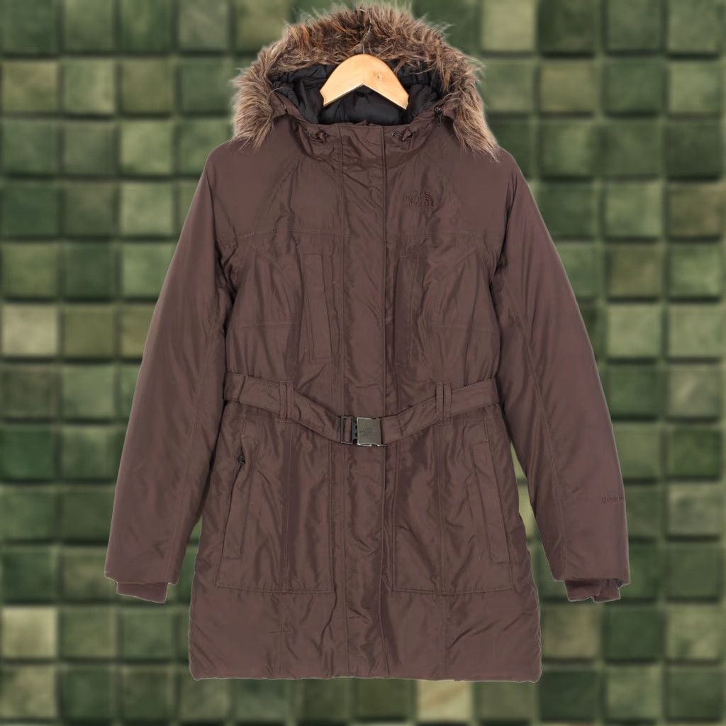 The North Face The North Face HYVENT Fur Hooded Belted Down Parka Jacket Women S MJ6064 Jacket Womens Brown Long Down Coat Size S / US 4 / IT 40 - 1 Thumbnail