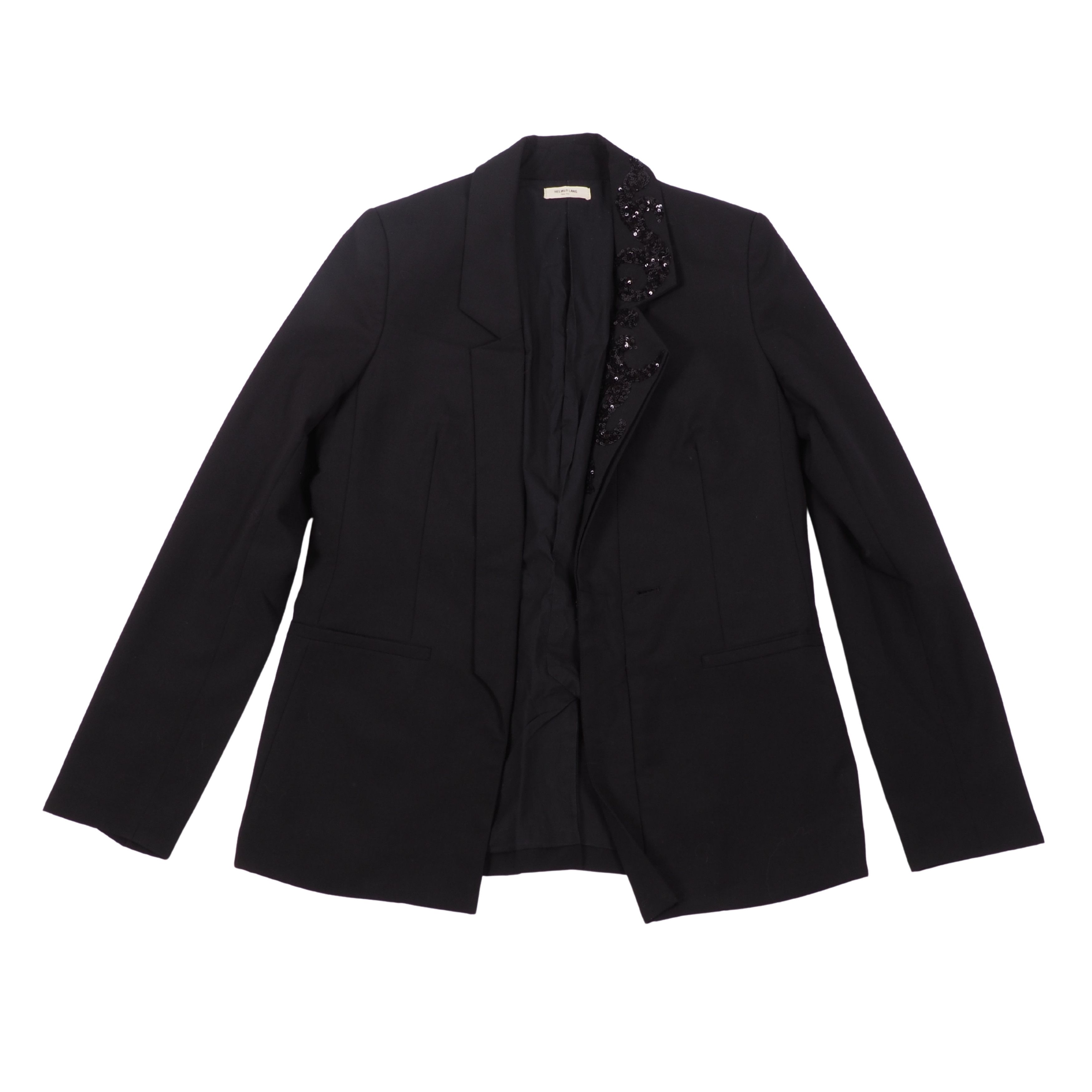 Helmut Lang Helmut Lang Vintage Black Asymmetric Sequin Blazer Jacket Size S / US 4 / IT 40 - 2 Thumbnail