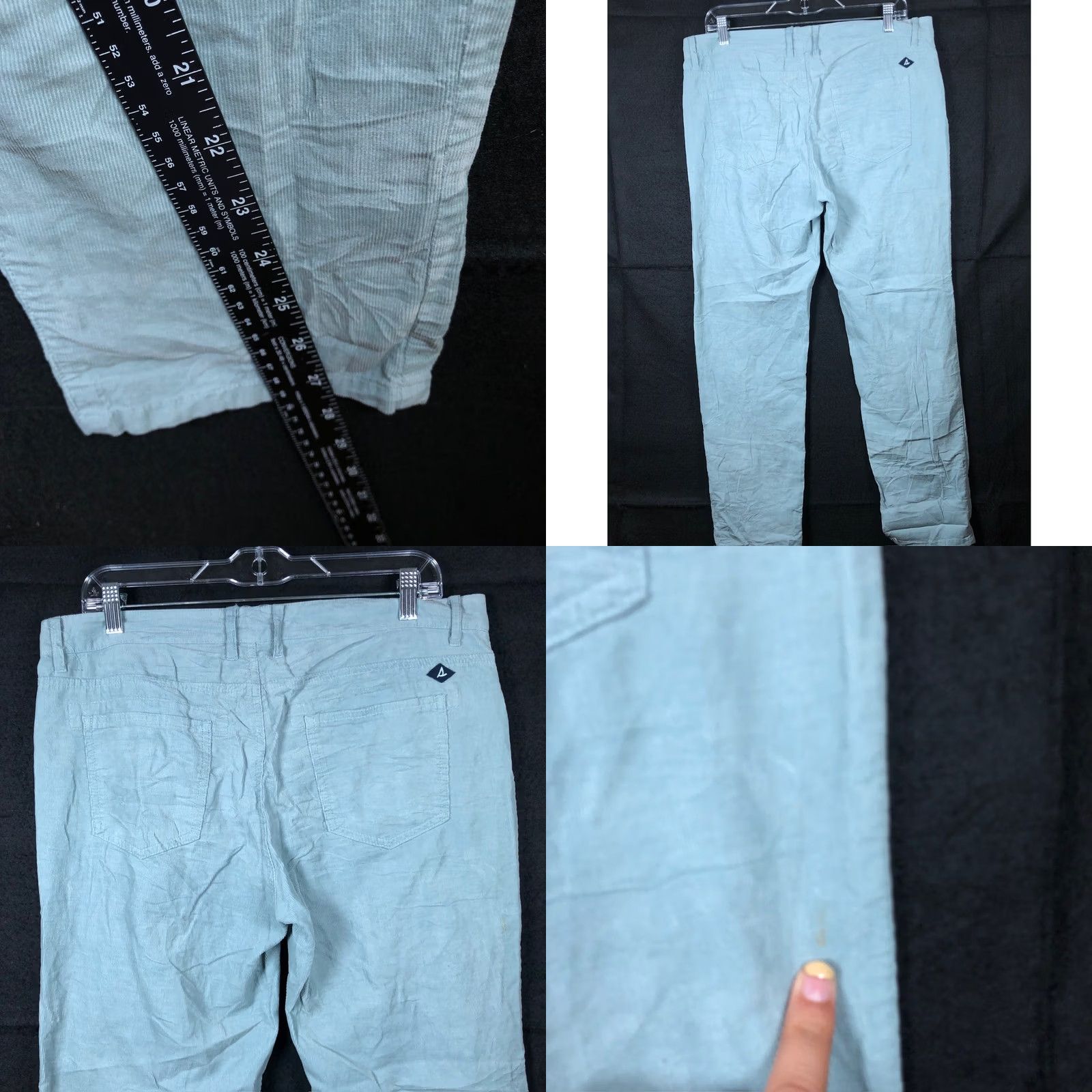Sperry Sperry Jeans Light Blue Corduroy Mid Rise Straight 100% Cotton 28 Womens Denim Regular 5-Pocket Design Mid Rise Corduroy Straight Jeans Womens 28 Size 25" / US 0 / IT 36 - 8 Thumbnail