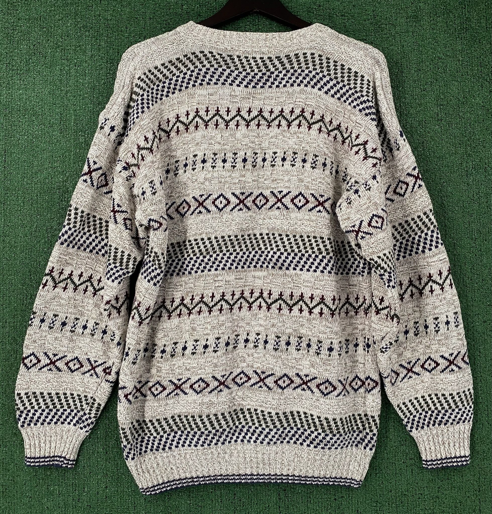 Jantzen 90’s Jantzen Sport Knit Henley Fair Isle Sweater Large Size US L / EU 52-54 / 3 - 6 Thumbnail