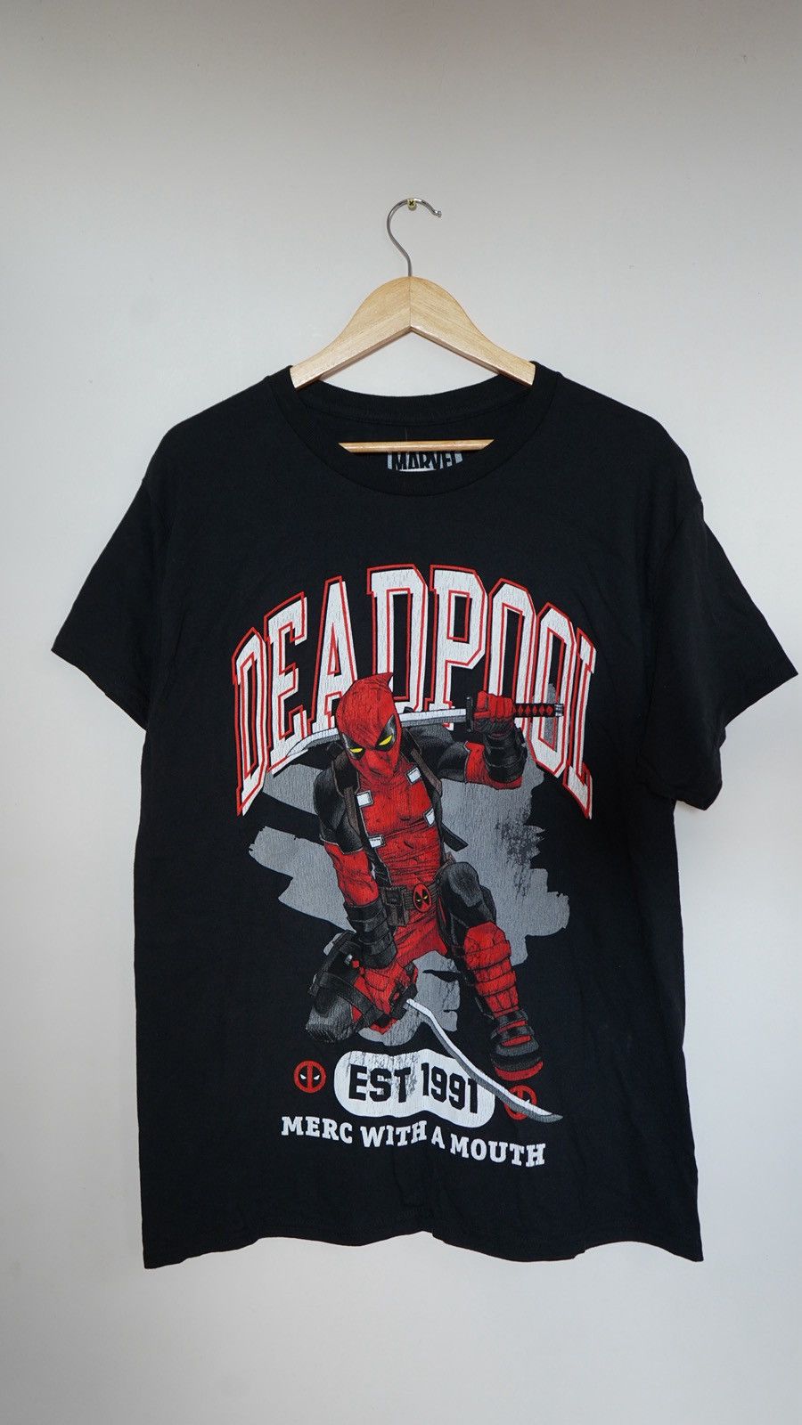 Other Black Puff Print Deadpool Tee Size US L / EU 52-54 / 3 - 1 Thumbnail