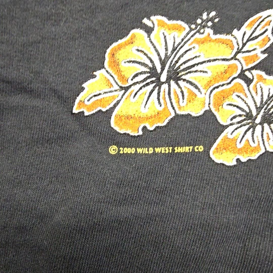 Vintage Vintage Steamboat Floral Sweatshirt Cropped Black Y2K Size ONE SIZE - 2 Thumbnail