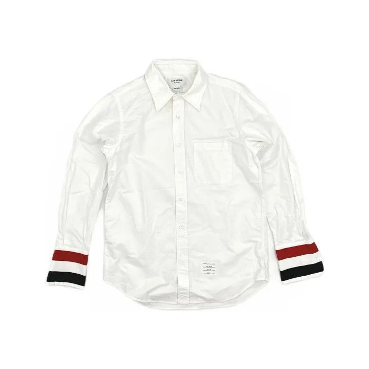 Thom Browne Thom Browne Long Sleeve Shirt with Striped Cuffs -2507 Size US S / EU 44-46 / 1 - 8 Thumbnail
