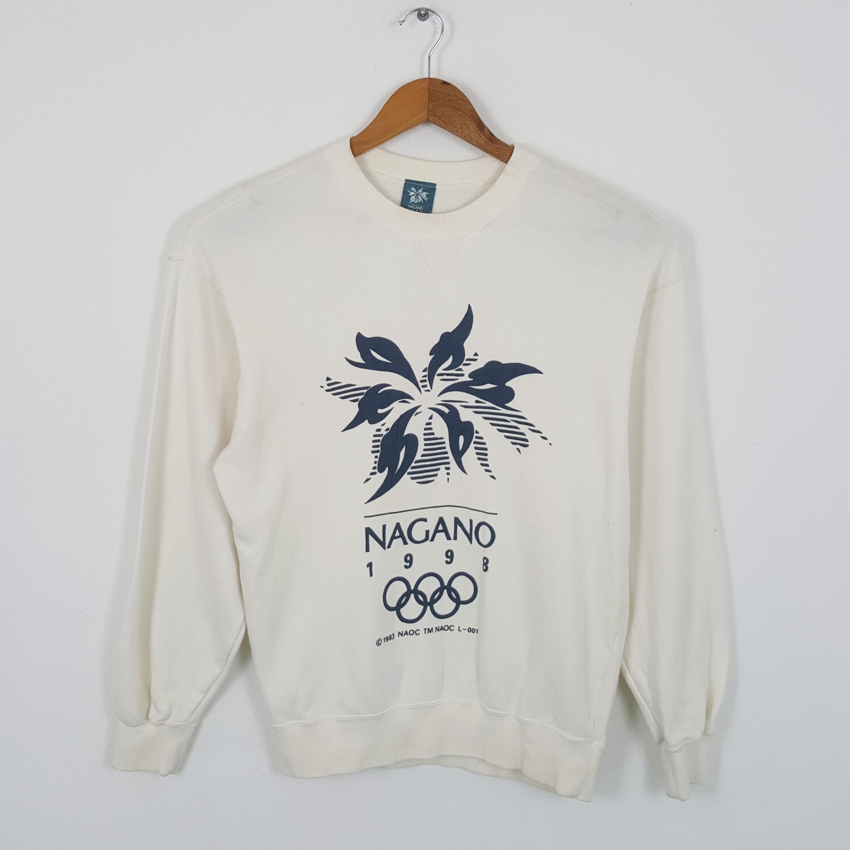 image of USA Olympics x Vintage 90's Olympics Nagano 1998 Promo Mizuno Sweatshirts in White (Size Medium)
