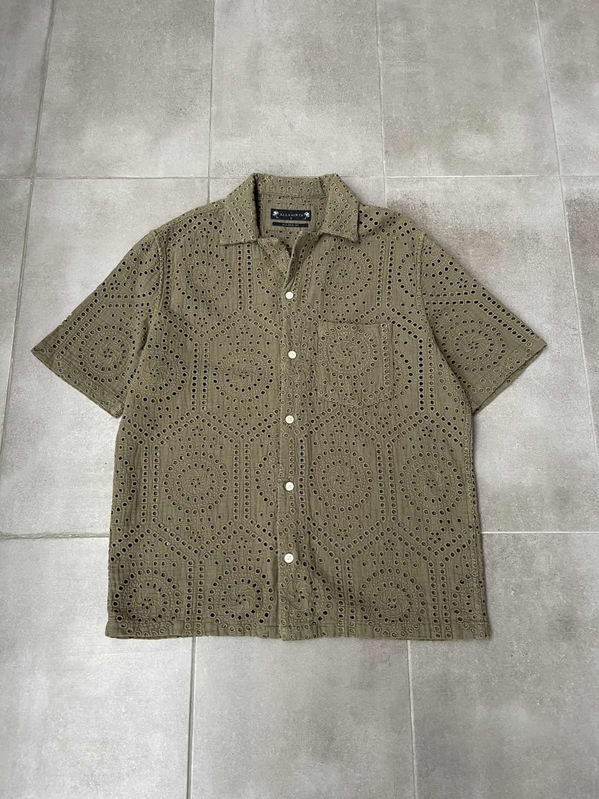 Allsaints !DS! SS23 Allsaints Pueblo SS Laser Swamp Green Shirt Size US M / EU 48-50 / 2 - 6 Thumbnail