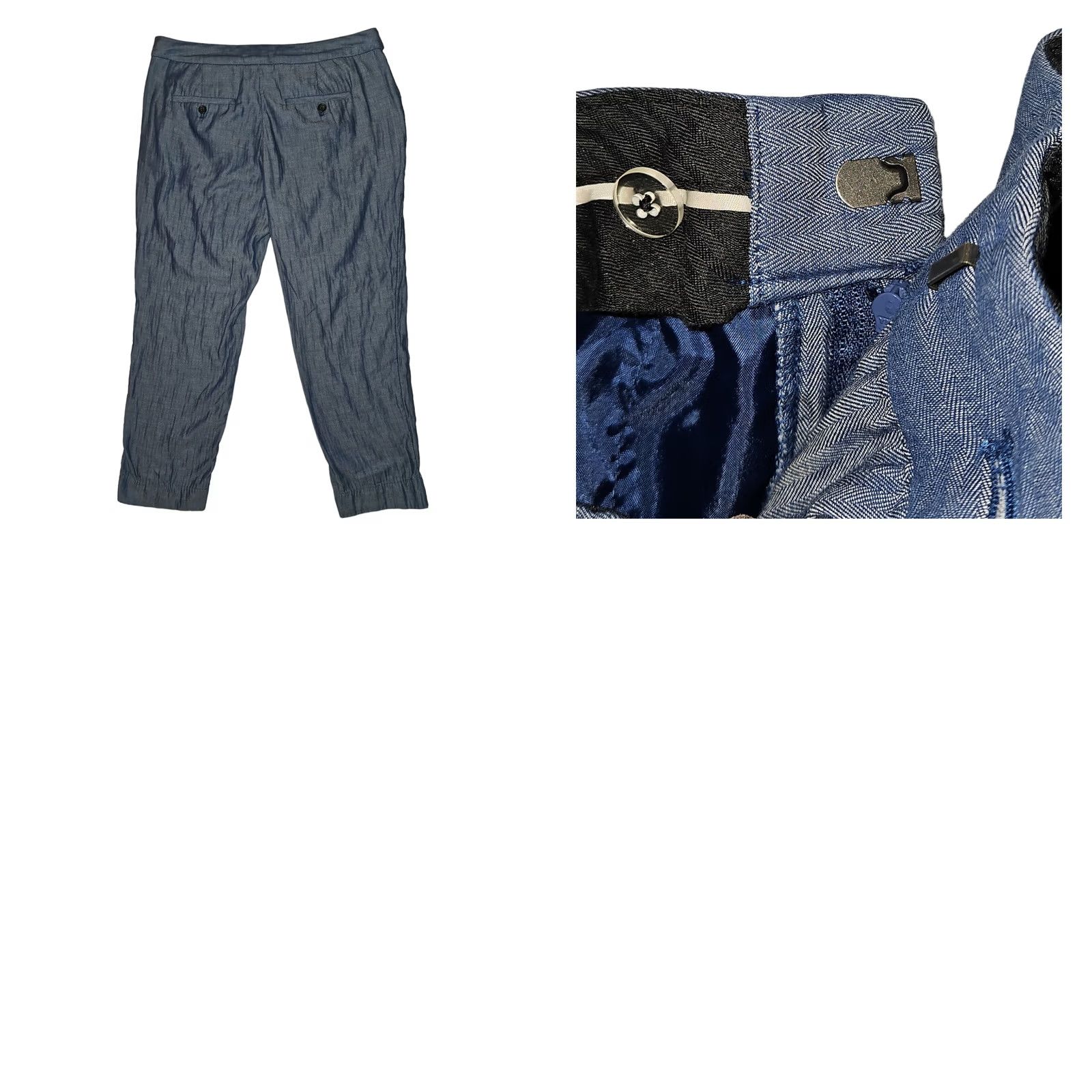 Banana Republic Banana Republic Avery Pants Women's 12 Blue Mid-Rise Self Tie Casual Work Wear Pants Size 34" / US 12 / IT 48 - 8 Thumbnail