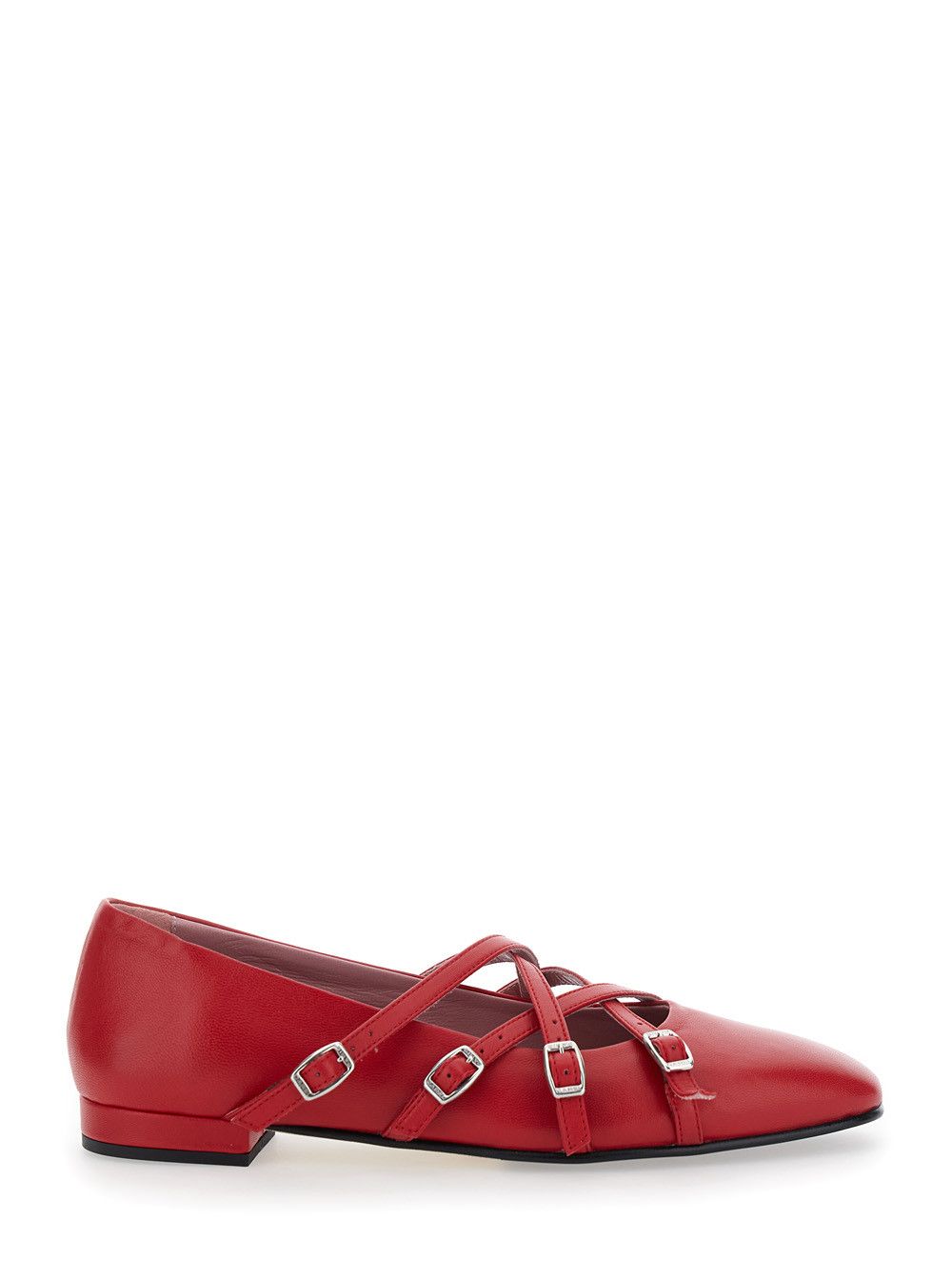 Carel Paris 'Eloise' Red Ballet Shoes with Criss-Crossed Adjustable Straps in Leather Woman Size US 6 / IT 36 - 1 Thumbnail