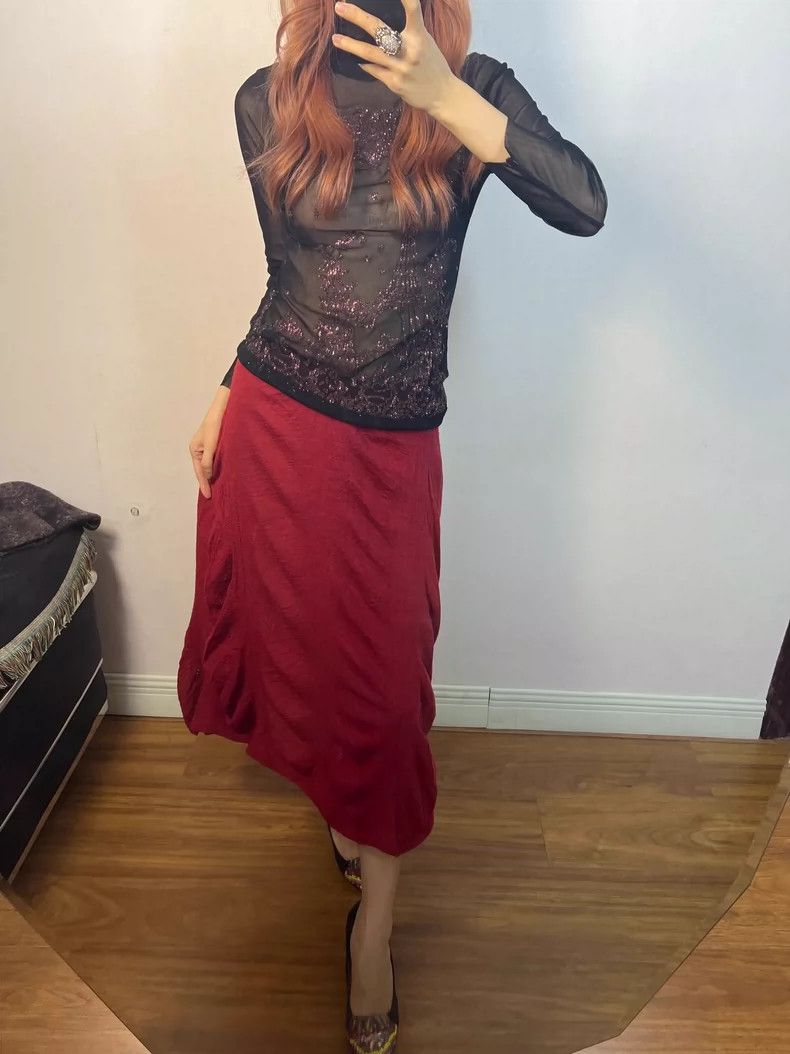 Issey Miyake issey miyake size:m Pleated bubble wool skirt Size 42" / US 20 - 9 Thumbnail