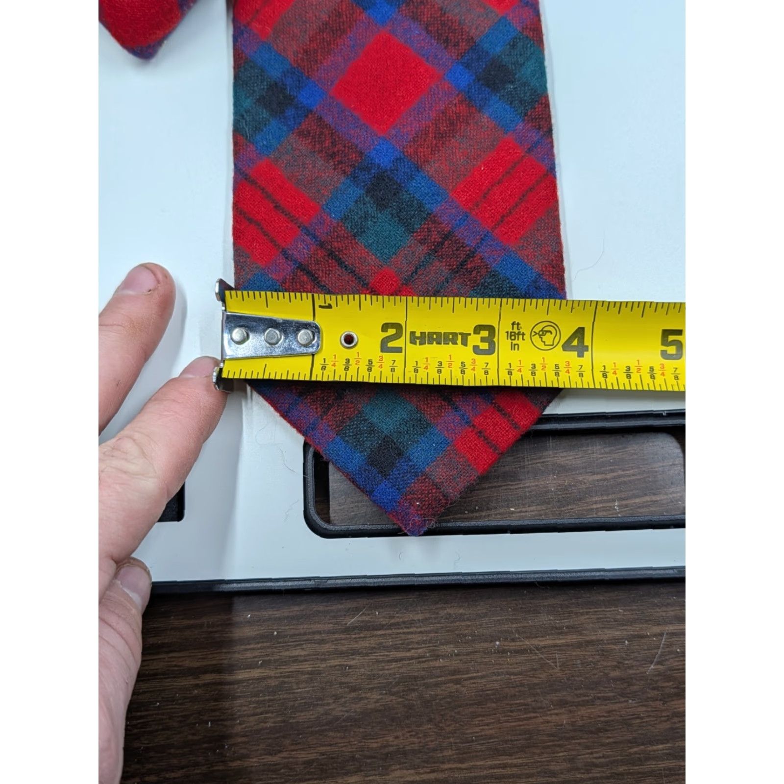 Pendleton VINTAGE Pendleton Tie Plaid Tartan 100% Wool Made In USA Red Green Blue Men One Size Short Adjustable Wool Tie Size ONE SIZE - 7 Thumbnail