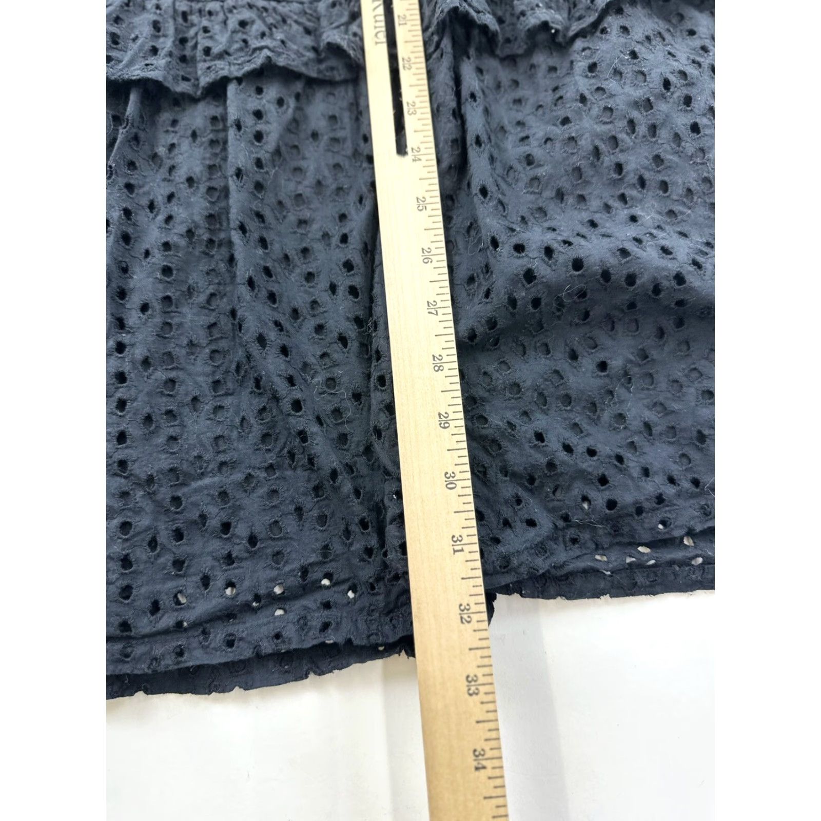 Nordstrom Wishing Waves Dress Women’s Medium M Black Eyelet Smocked Mini Nordstrom Anthro Size L / US 10 / IT 46 - 6 Thumbnail