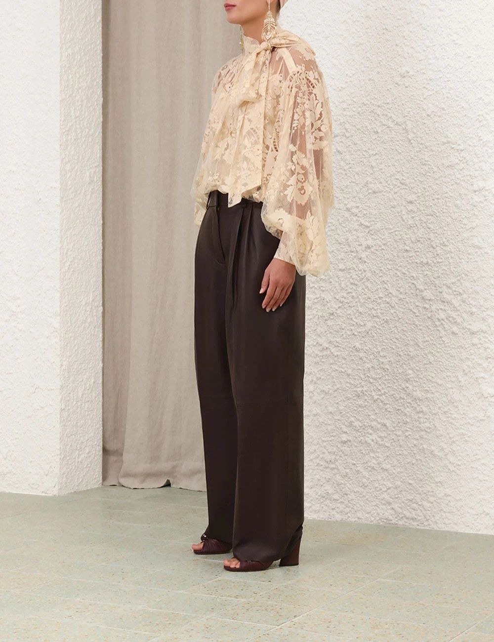 Zimmermann oc11z0725 Illustration Lace Blouse in Beige Size S / US 4 / IT 40 - 4 Thumbnail