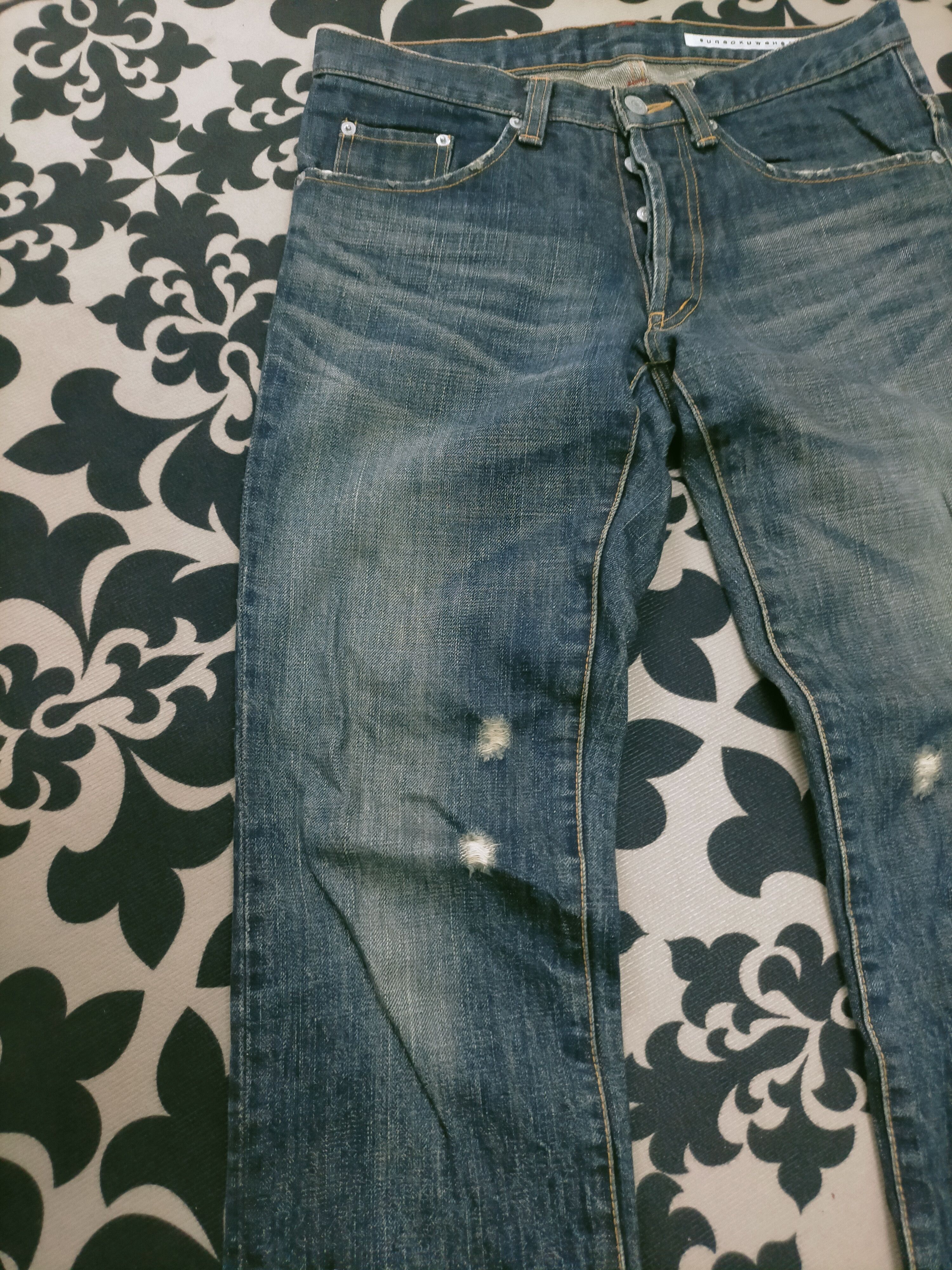 Issey Miyake × Japanese Brand 🔥 Sunao Kuwahara Distressed Jeans Size US 29 - 3 Thumbnail