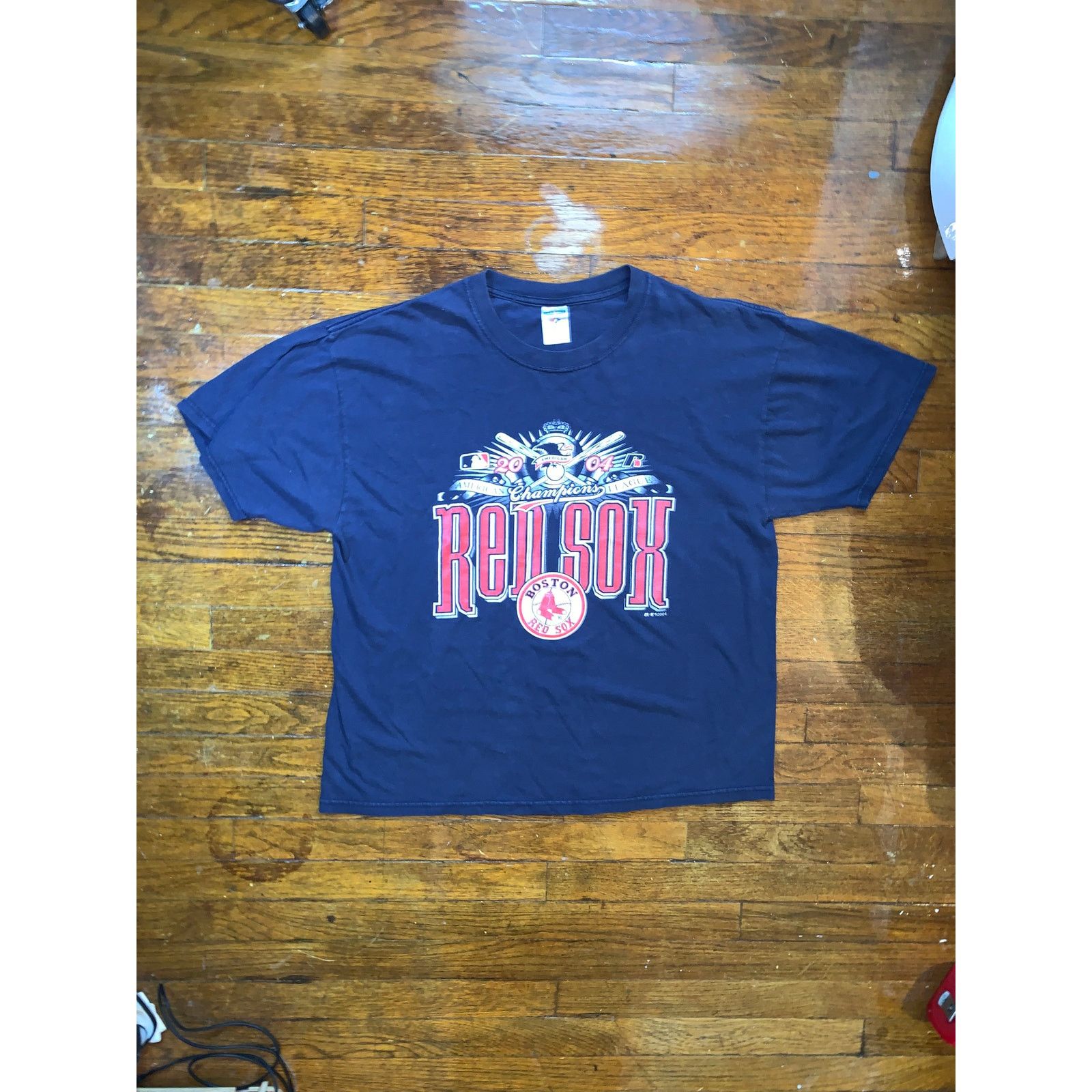 Jerzees 2004 Boston Red Sox AL Champions T Shirt Russell XL Navy Size US XL / EU 56 / 4 - 1 Thumbnail