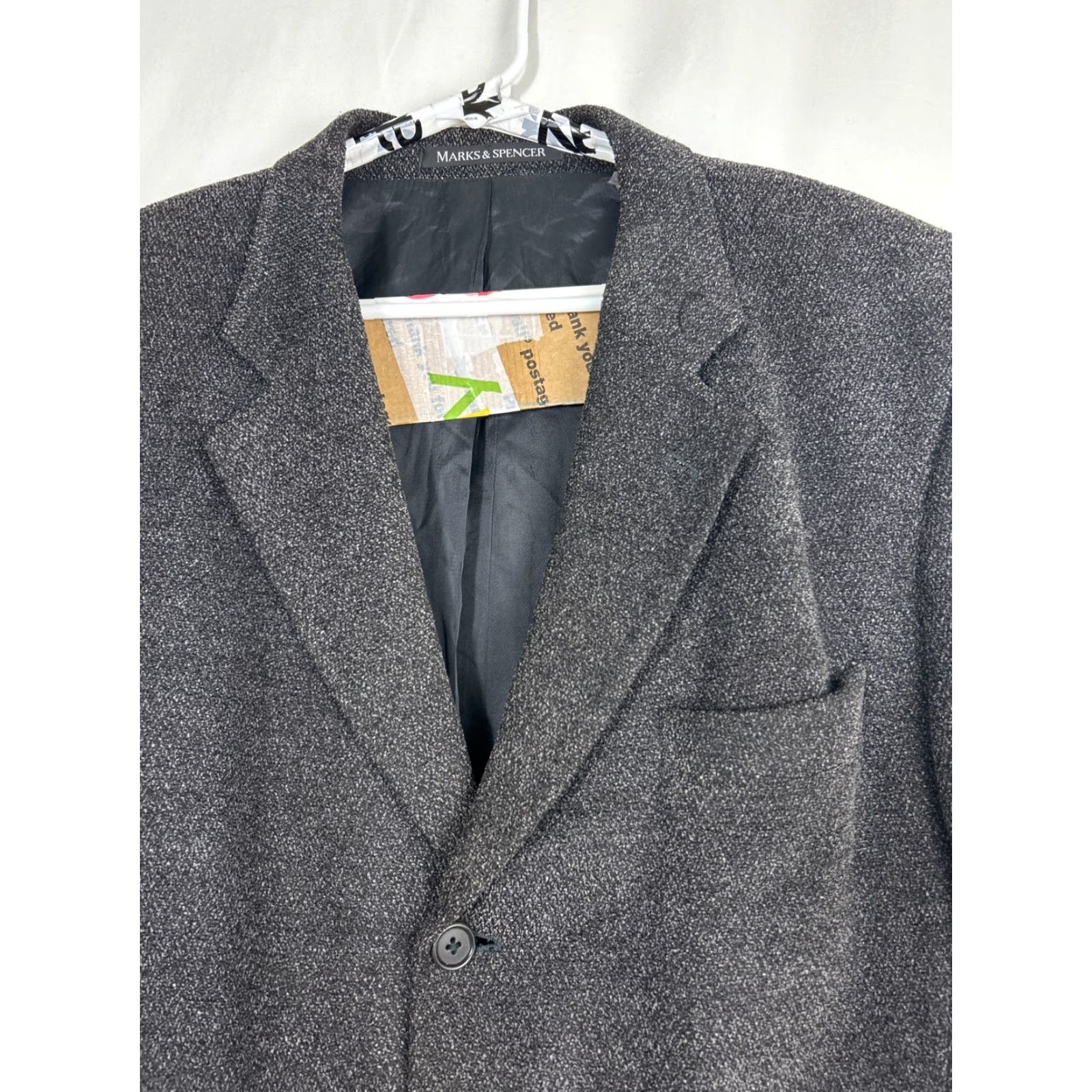 Marks & Spencer Marks & Spencer Men’s 46M Static Black Viscose Cotton Sport Coat Size US S / EU 44-46 / 1 - 5 Thumbnail