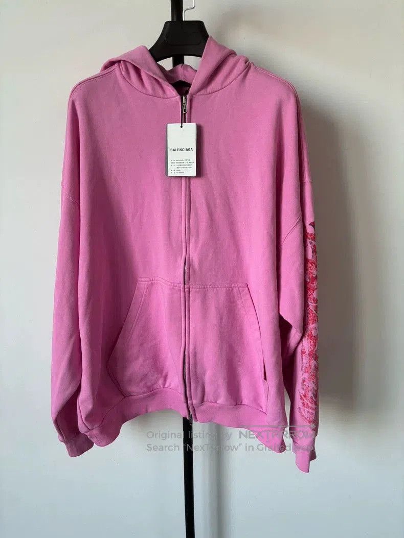 Balenciaga Balenciaga Pink Zip Sweatshirt Jacket. Size US M / EU 48-50 / 2 - 1 Thumbnail