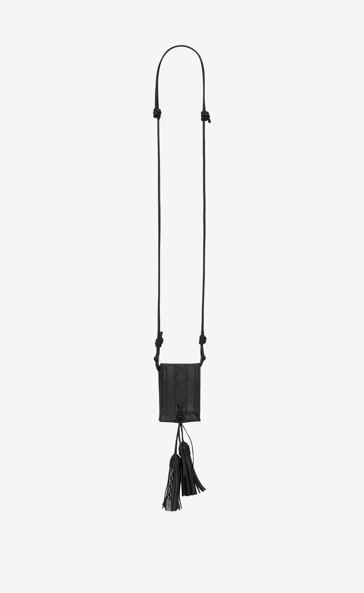 Saint Laurent Paris o1smrcs1224 Size: OS / Long Tassel Bag Necklace Leather Size ONE SIZE - 1 Thumbnail