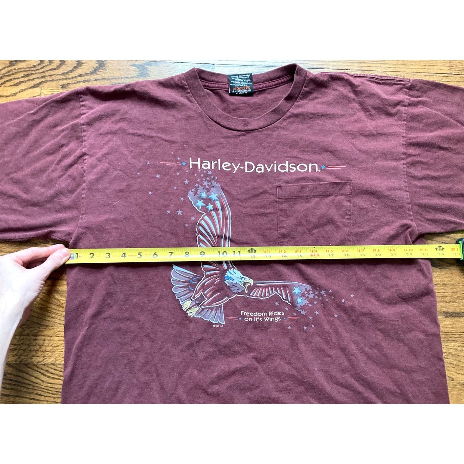 Harley Davidson VINTAGE Harley-Davidson Naples FL T-Shirt Shirt Regular Men XLI Burgundy 90s Logo USA Made Short Sleeve Crew Neck Graphic Print Pocket(s) Size US XL / EU 56 / 4 - 6 Thumbnail
