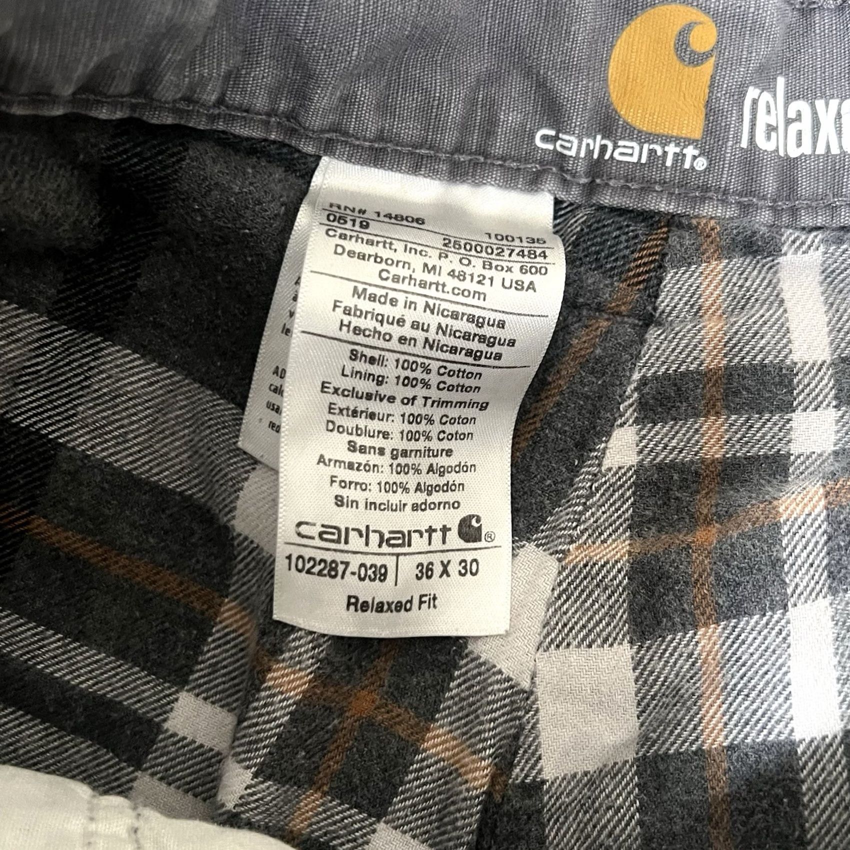 Carhartt Carhartt Cargo Pants Men's Gray Relaxed Fit Flannel Lined Work Ripstop 32x30 Size US 32 / EU 48 - 5 Thumbnail