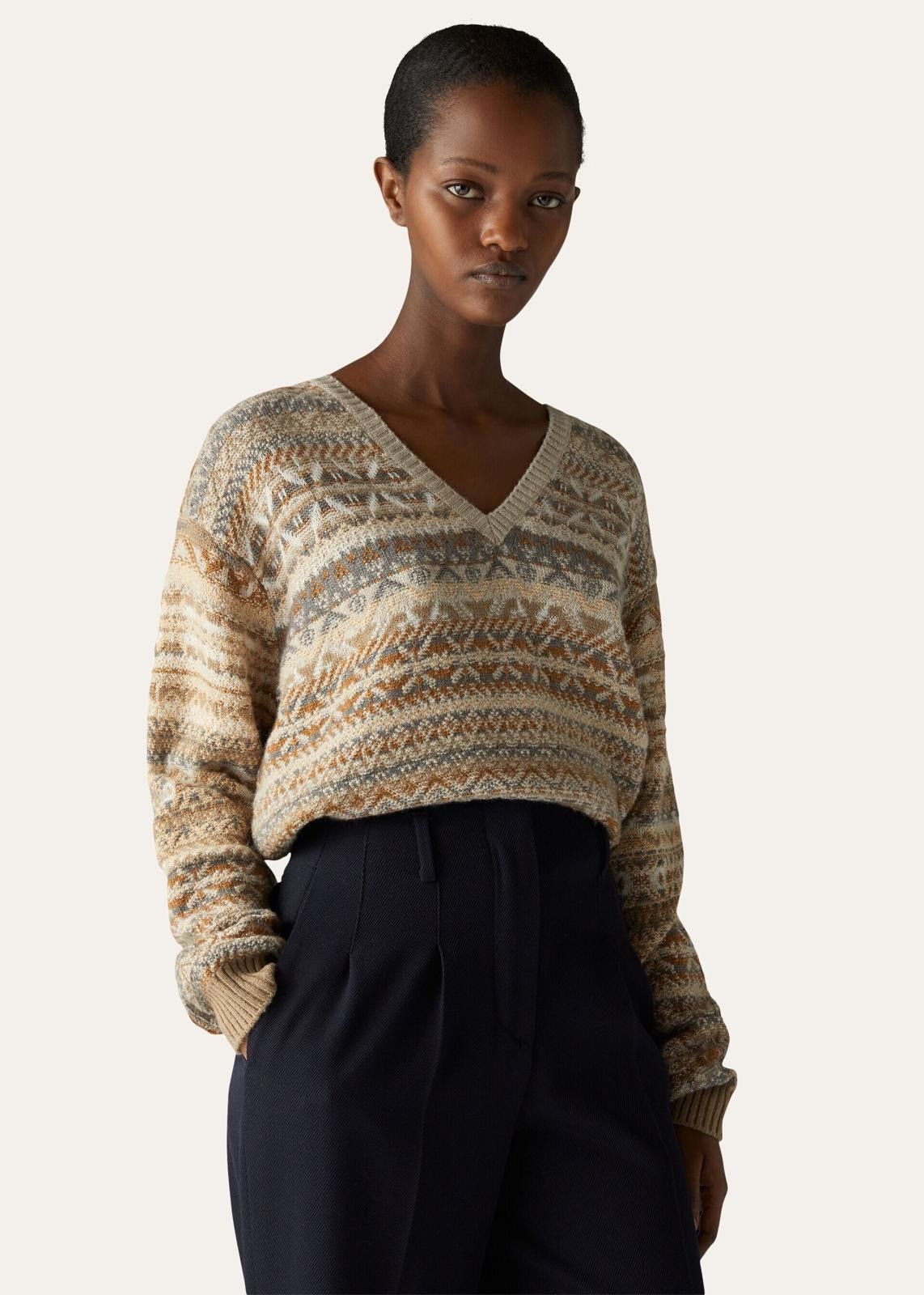 Loro Piana o1srvl11e0824 Kalgoorlie V-Neck Sweater in Multicolor Size XS / US 0-2 / IT 36-38 - 3 Thumbnail