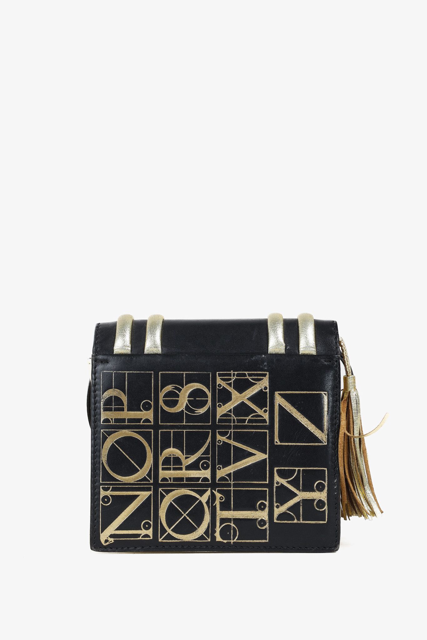 Paloma Picasso × Vintage Paloma Picasso 1980s Leather Golden Trim Book-Style Mini Bag Size ONE SIZE - 4 Thumbnail