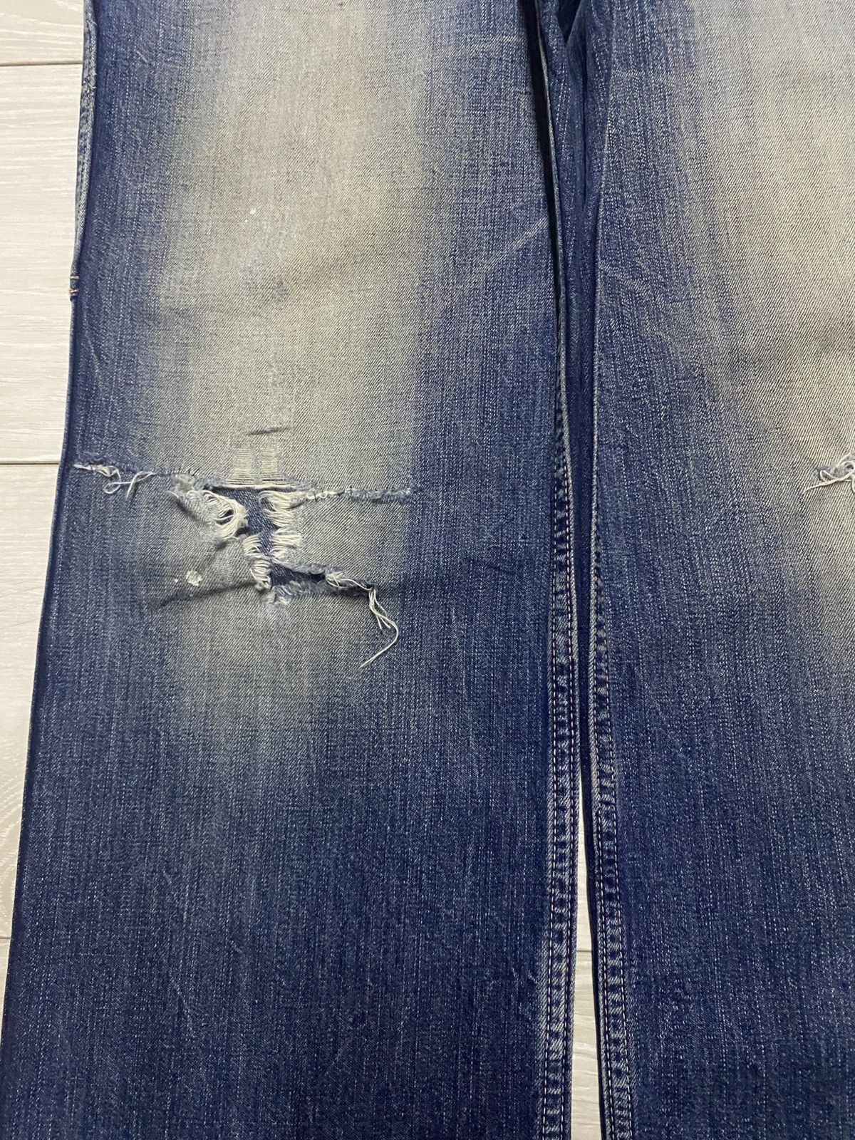 Lee Vintage Lee Union Made Blue Wash Paint Splatter Loose Jeans Size US 31 - 7 Thumbnail