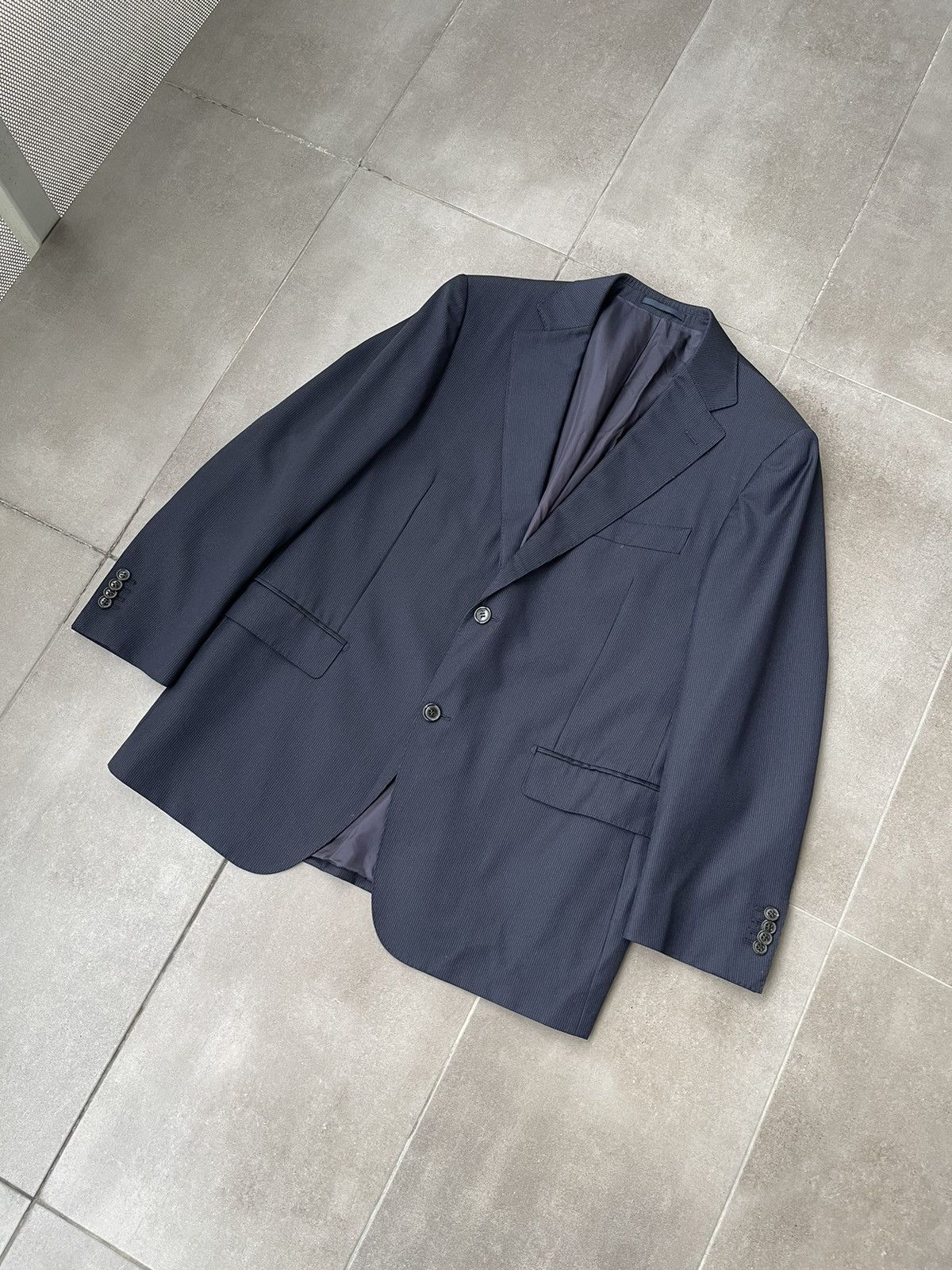 Suitsupply SS11 Suitsupply White Striped Navy Wool Casual Blazer Size 46S - 6 Thumbnail