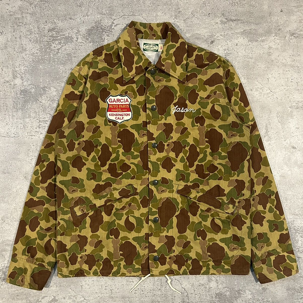 image of Sugar Cane x Toyo Enterprises Vintage Sugarcane Frogskin Camo Coach Jacket, Men's (Size Large)