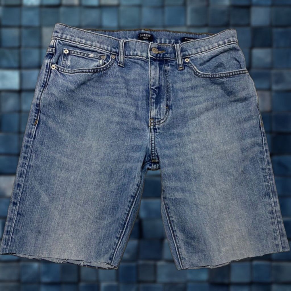 J.Crew J.CREW Jeans Shorts Bermuda Denim Blue Medium Wash Skater Y2K 33 Mens Casual Shorts Size US 33 - 1 Thumbnail