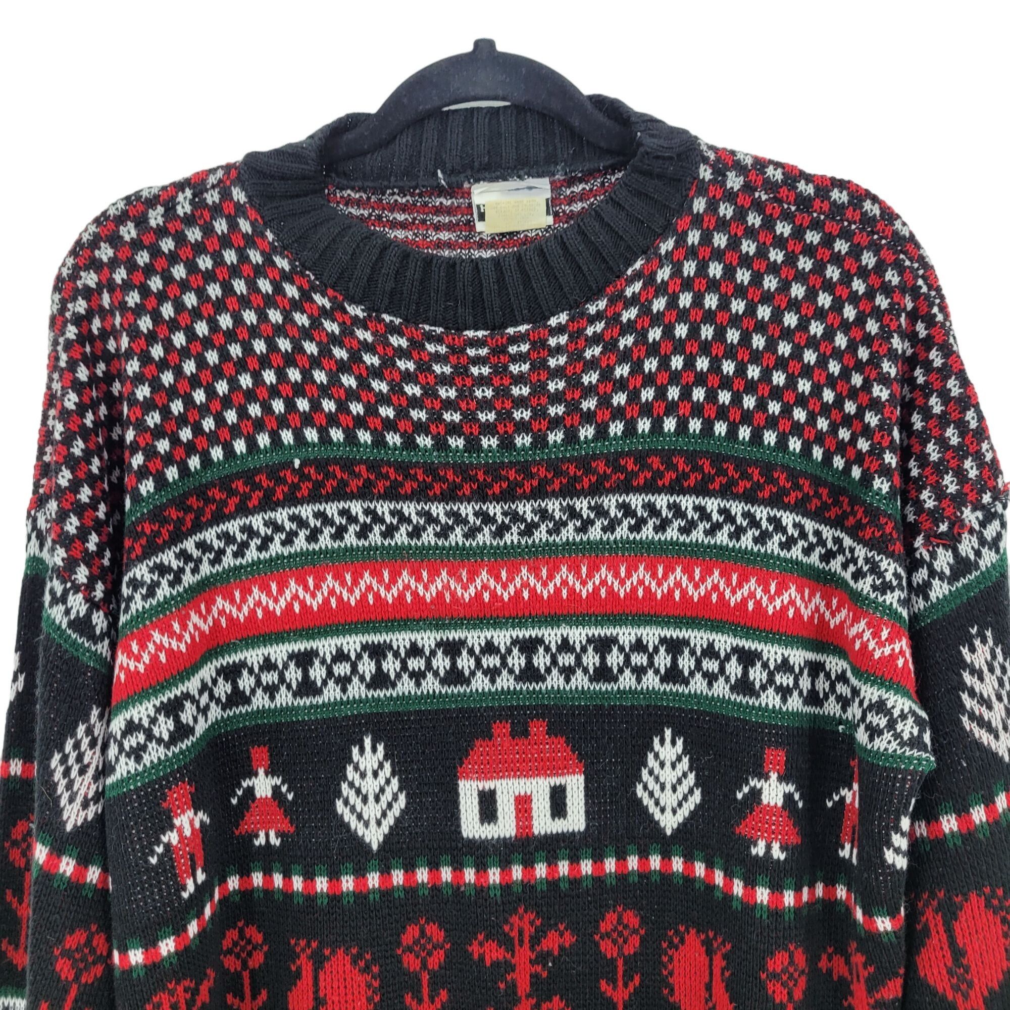 Vintage Vintage Ugly Christmas Sweater L Navy Red Argyle Non Itch Size US L / EU 52-54 / 3 - 4 Thumbnail