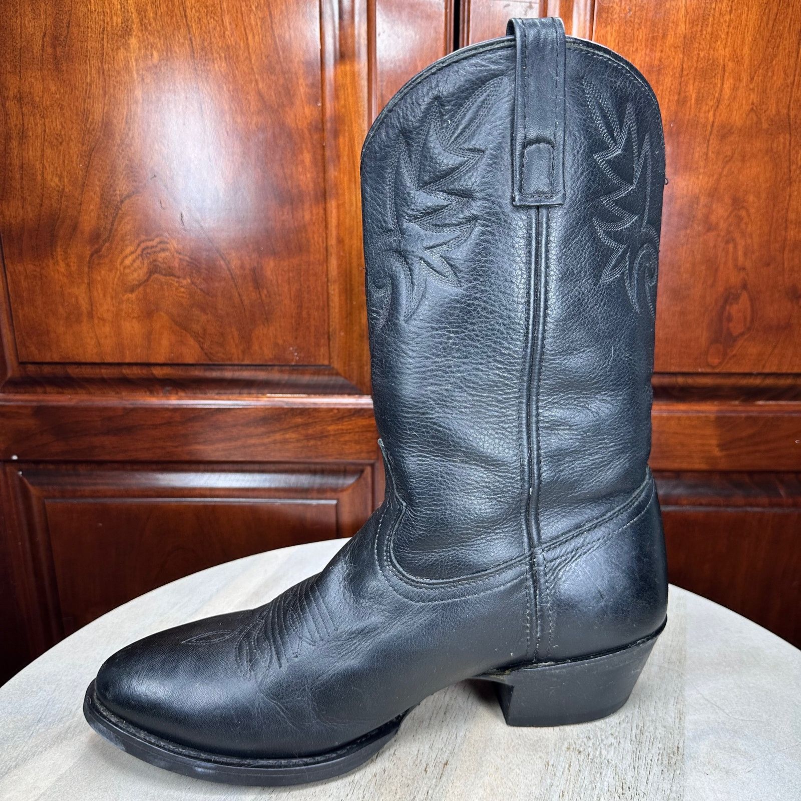 Dingo1969 Dingo Men’s Black Leather Western Cowboy Boots Size 10 EW Size US 10 / EU 43 - 6 Thumbnail