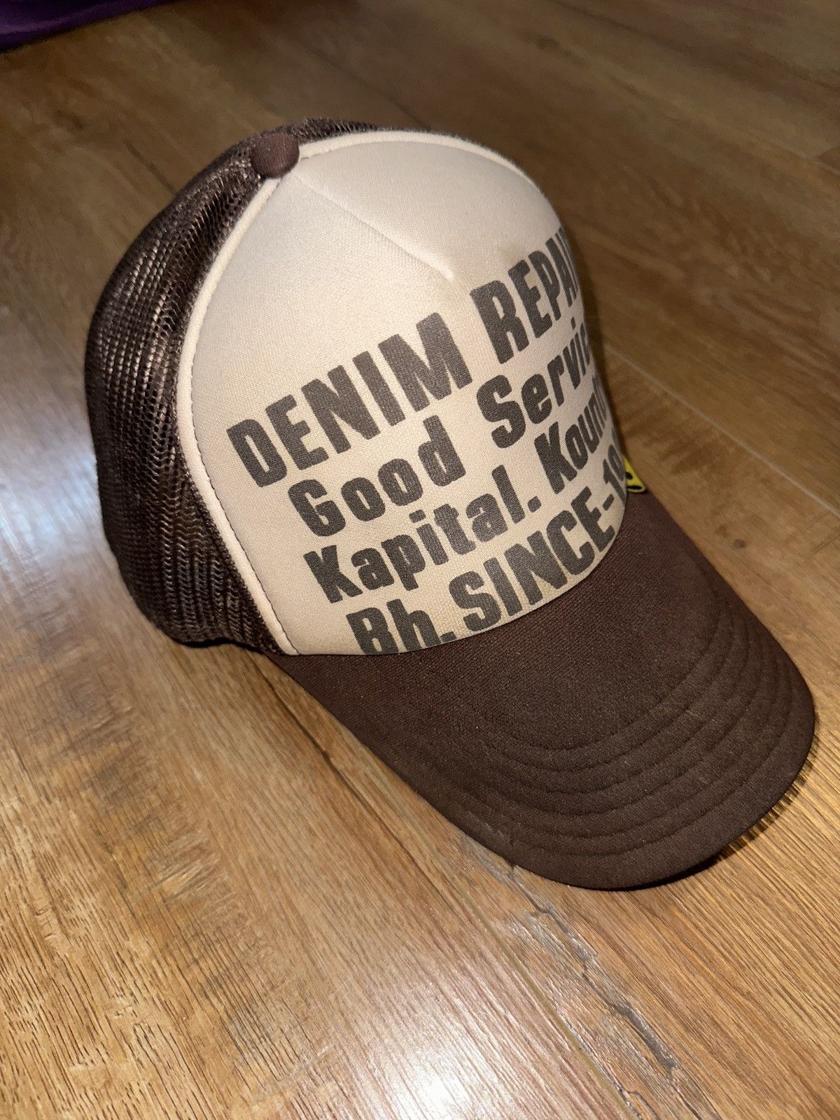 Kapital Kountry Kapital Kountry Denim Repair Good Service Trucker Hat Brown Size ONE SIZE - 3 Thumbnail
