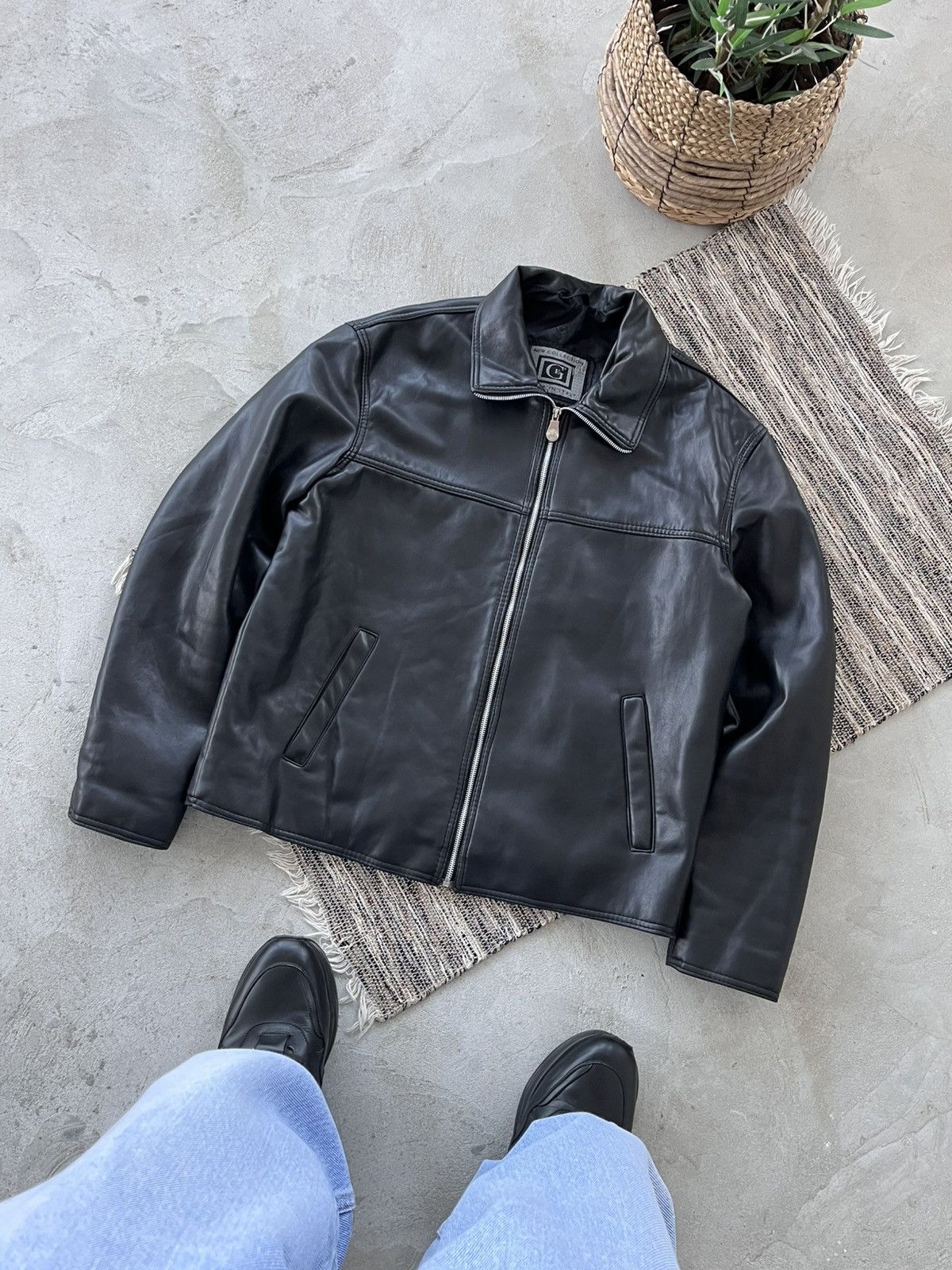 Genuine Leather Vintage Faux Leather Coach Bomber Jacket High Neck Y2K Size US L / EU 52-54 / 3 - 1 Thumbnail