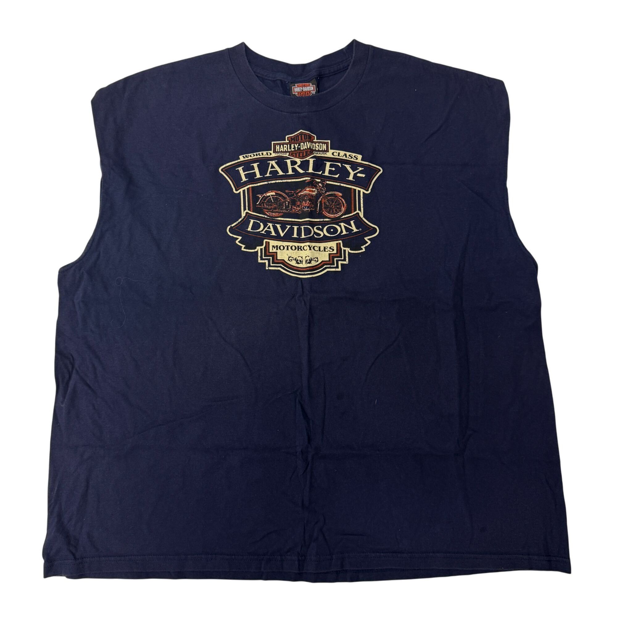 Harley Davidson H-D Motorcycle Blue Tank Top PINUP GIRL Biker Muscle Shirt Size US XXL / EU 58 / 5 - 2 Thumbnail