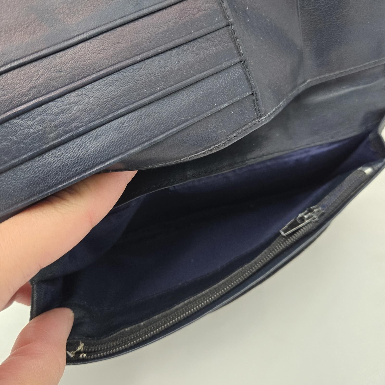 Gucci Vintage Gucci Wallet Long Bifold Blue Leather Size ONE SIZE - 8 Thumbnail