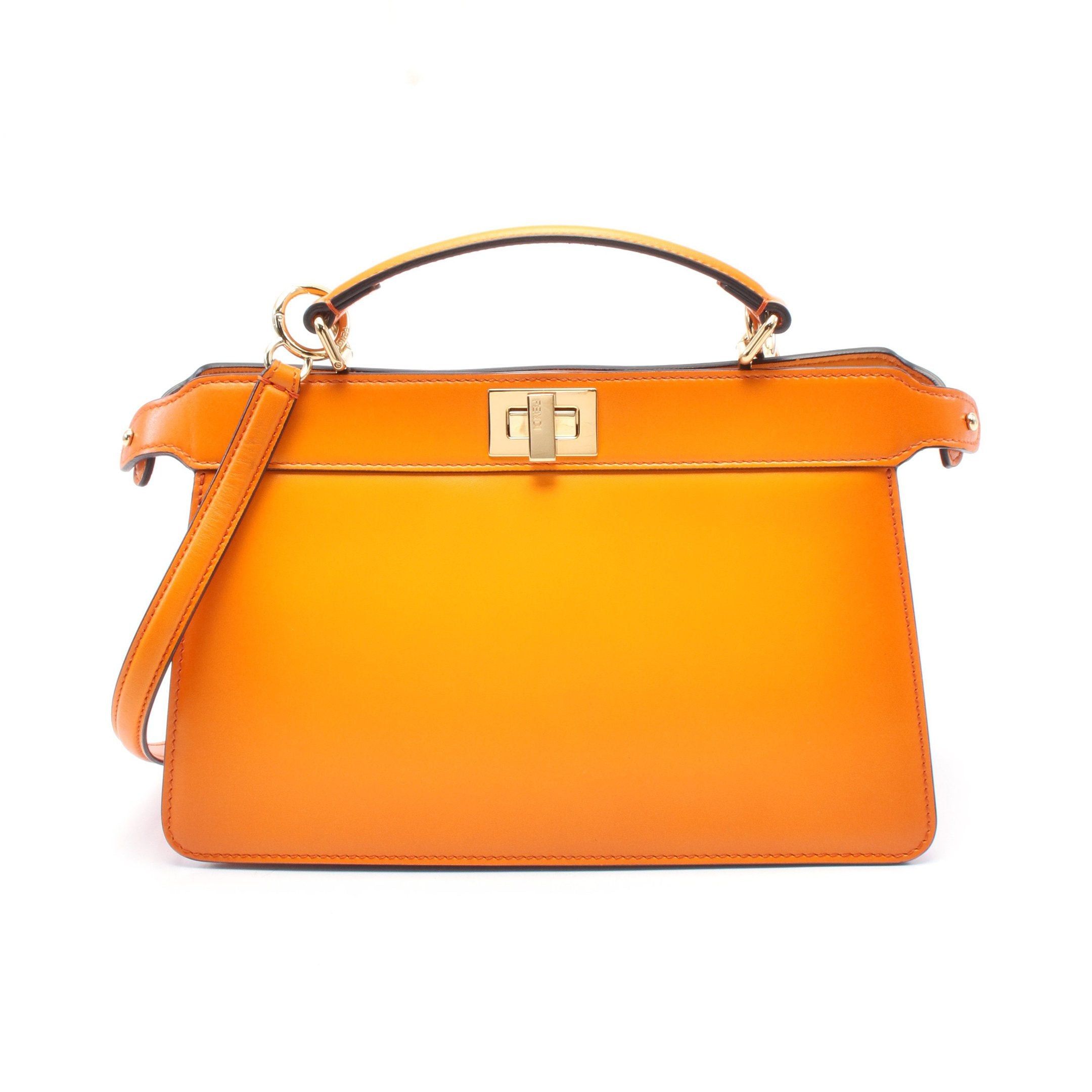 Fendi Peekaboo Isee U East-West Handbag Leather Orange