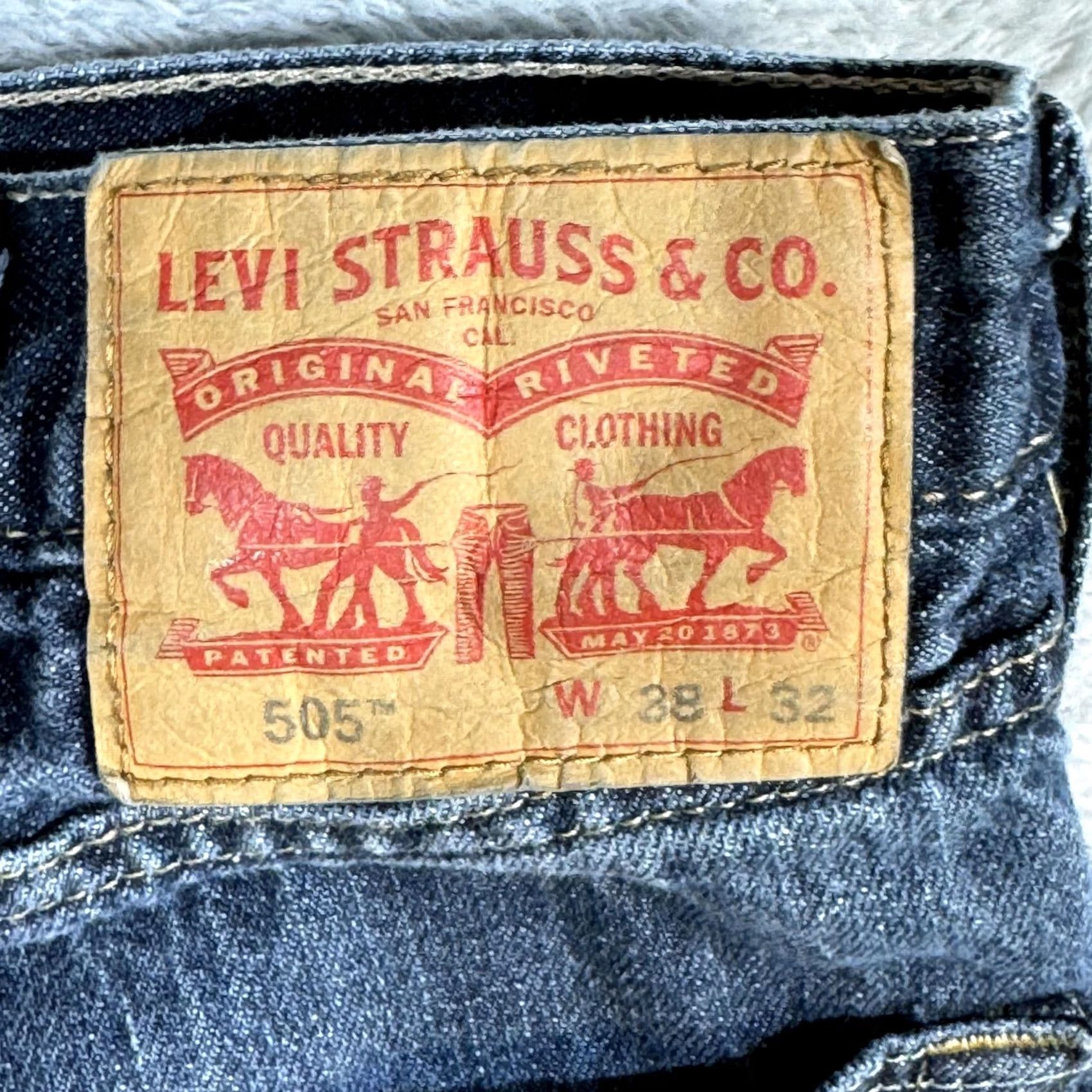 Levi's Levi's Levi's 505 Jeans Mens 38x32 Blue Denim Straight Leg Classic Medium Wash Mens Regular Size 38x32 5-Pocket Logo Zipper B Size US 38 / EU 54 - 3 Thumbnail